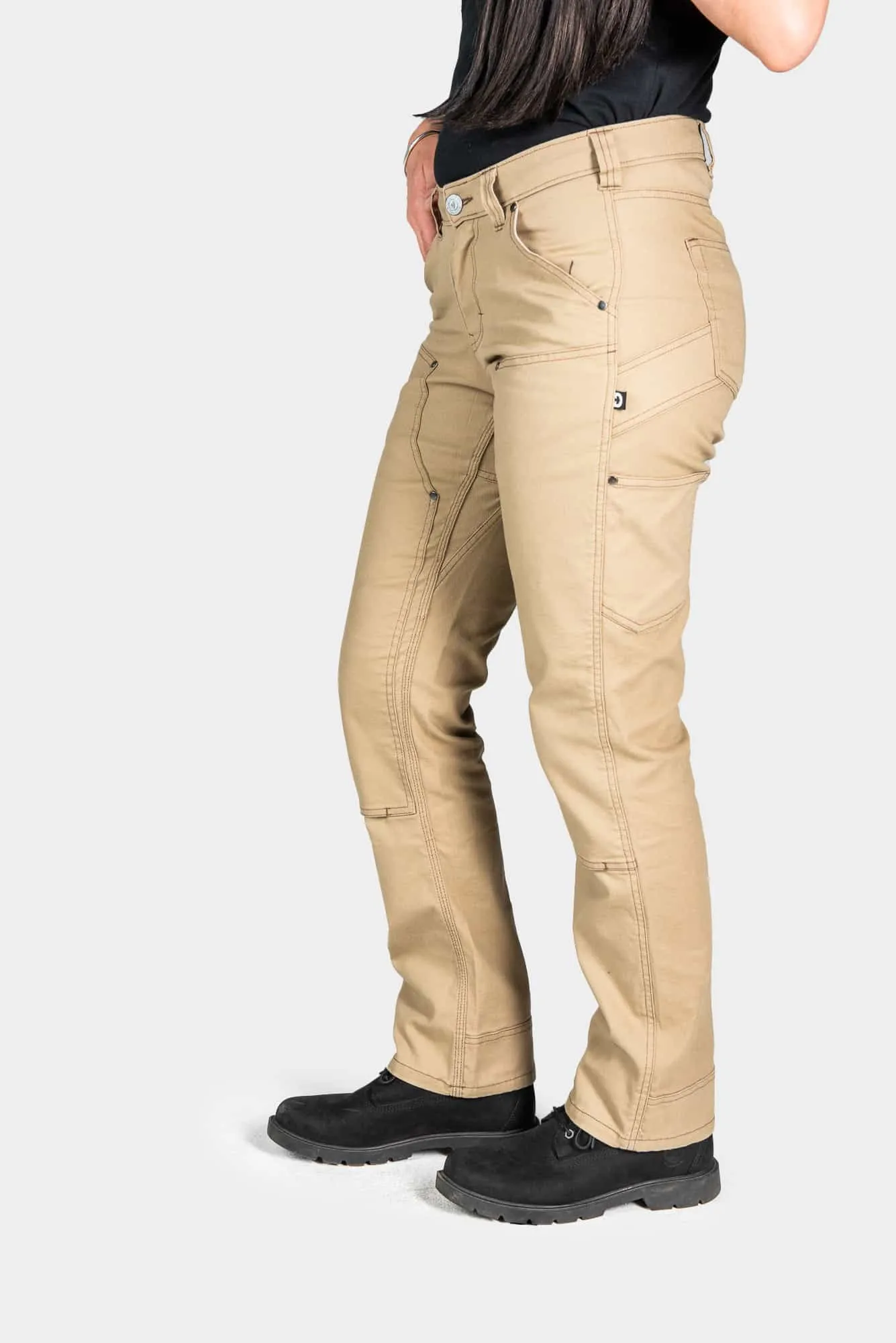 Anna Taskpant in Khaki Canvas sold by Dovetail Workwear product image thumbnail 4