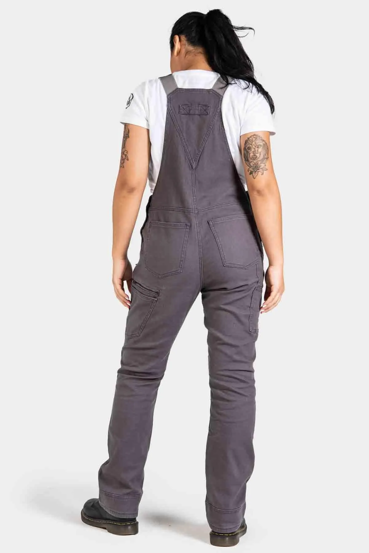 Freshley Overalls For Women in Grey Canvas sold by Dovetail Workwear product image thumbnail 4
