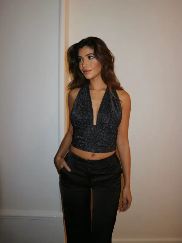 Glitter halter top - sort sold by Venderbys
