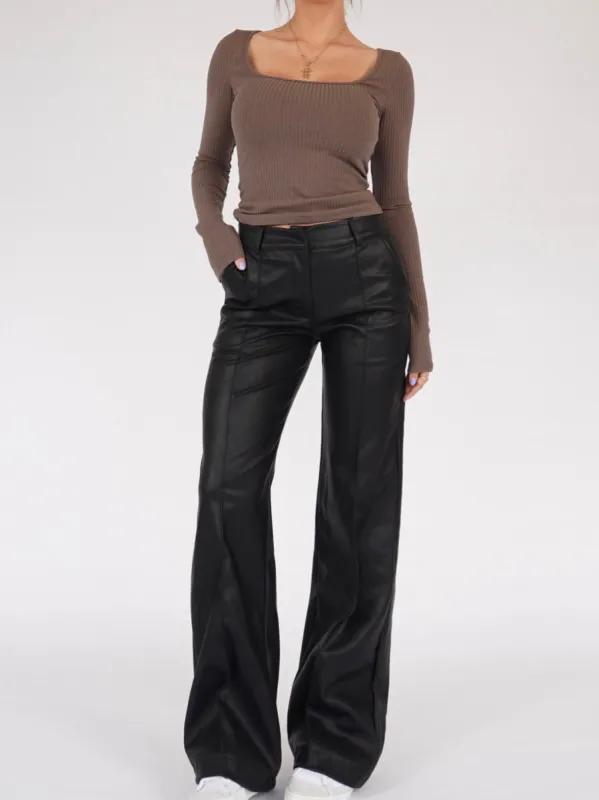 PU Vera bukser - sort sold by Venderbys