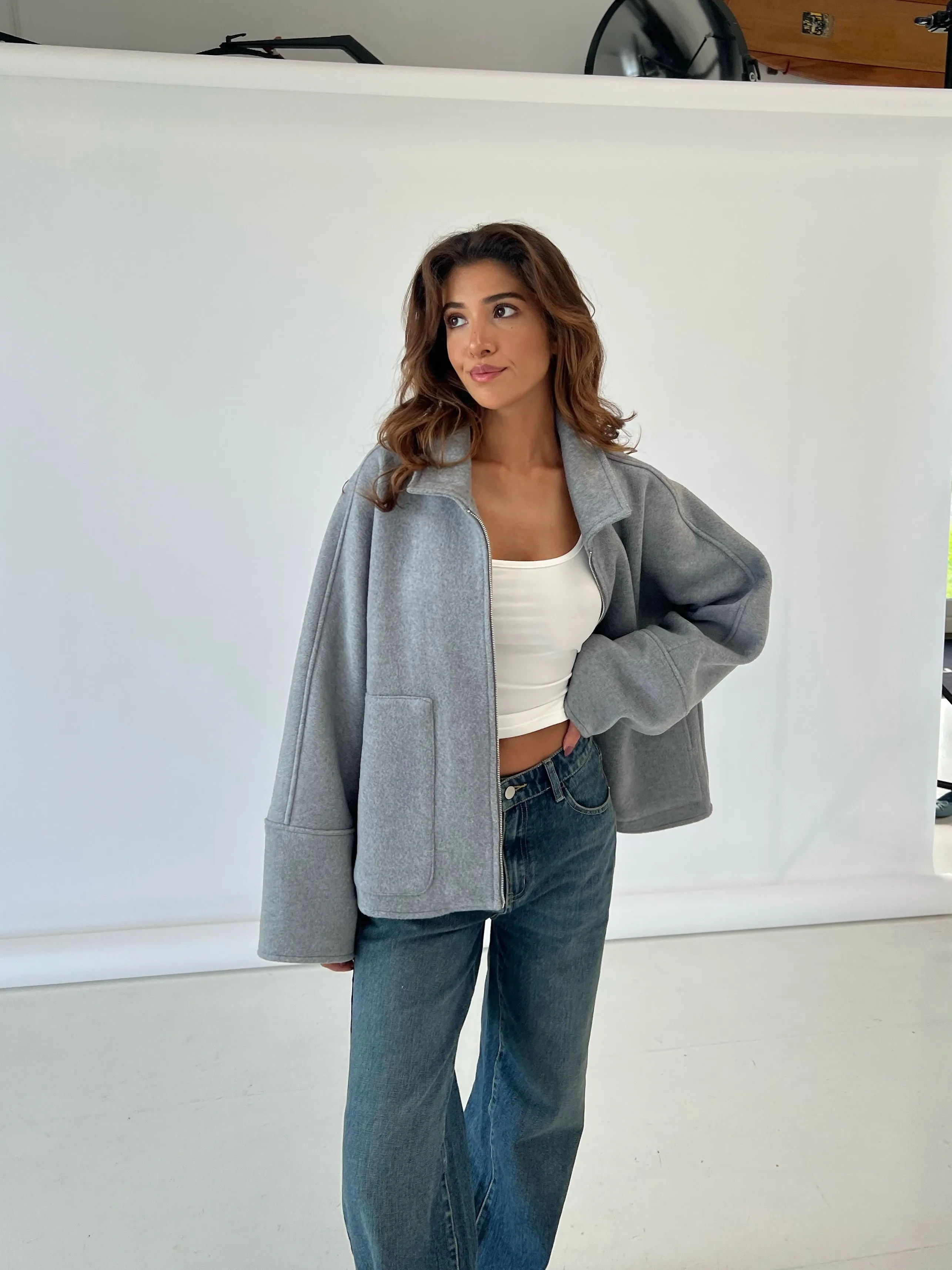 Wool zipper jacket - grå sold by Venderbys product image thumbnail 3