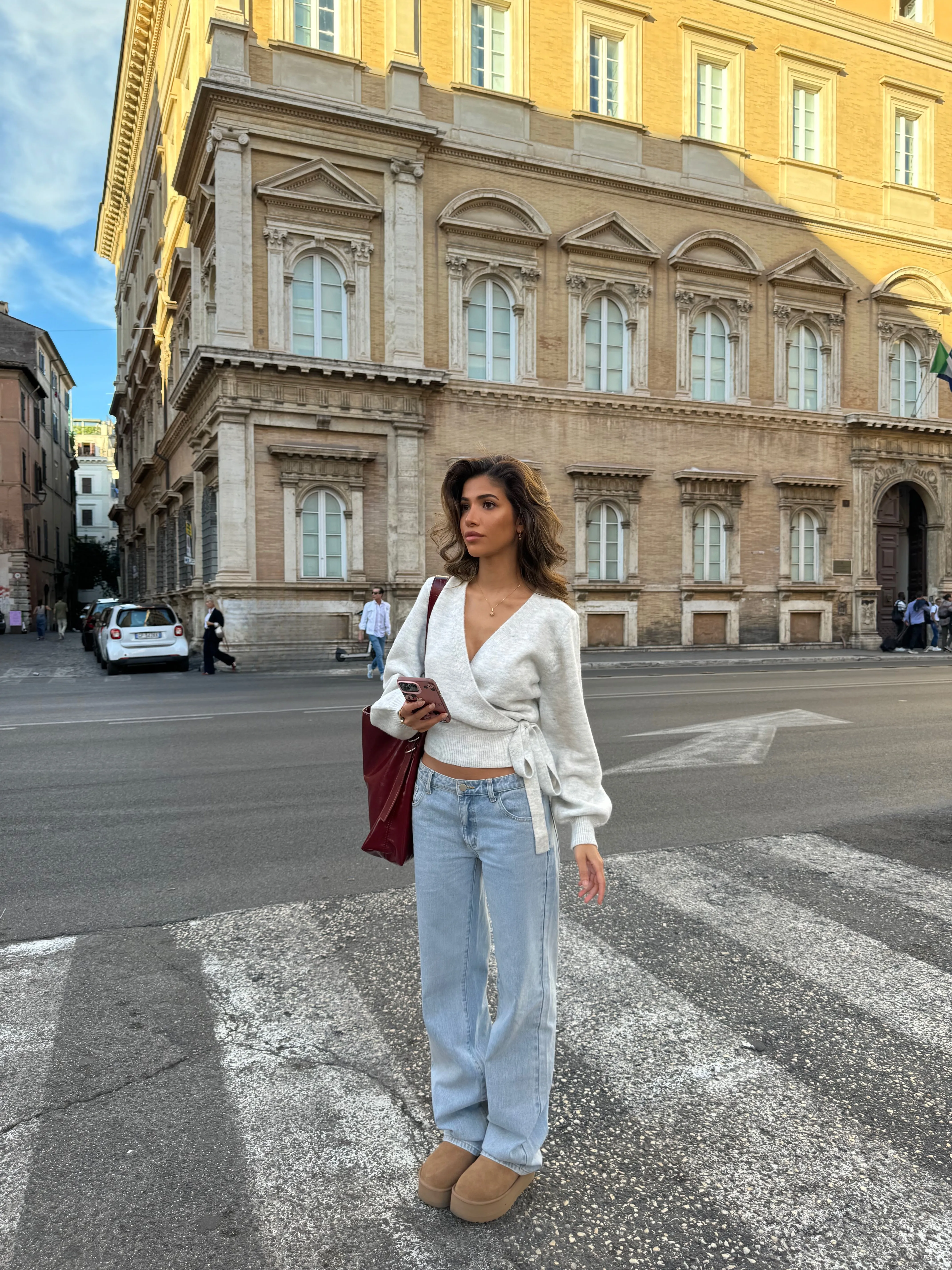 Wool blend wrap cardigan - lys grå sold by Venderbys