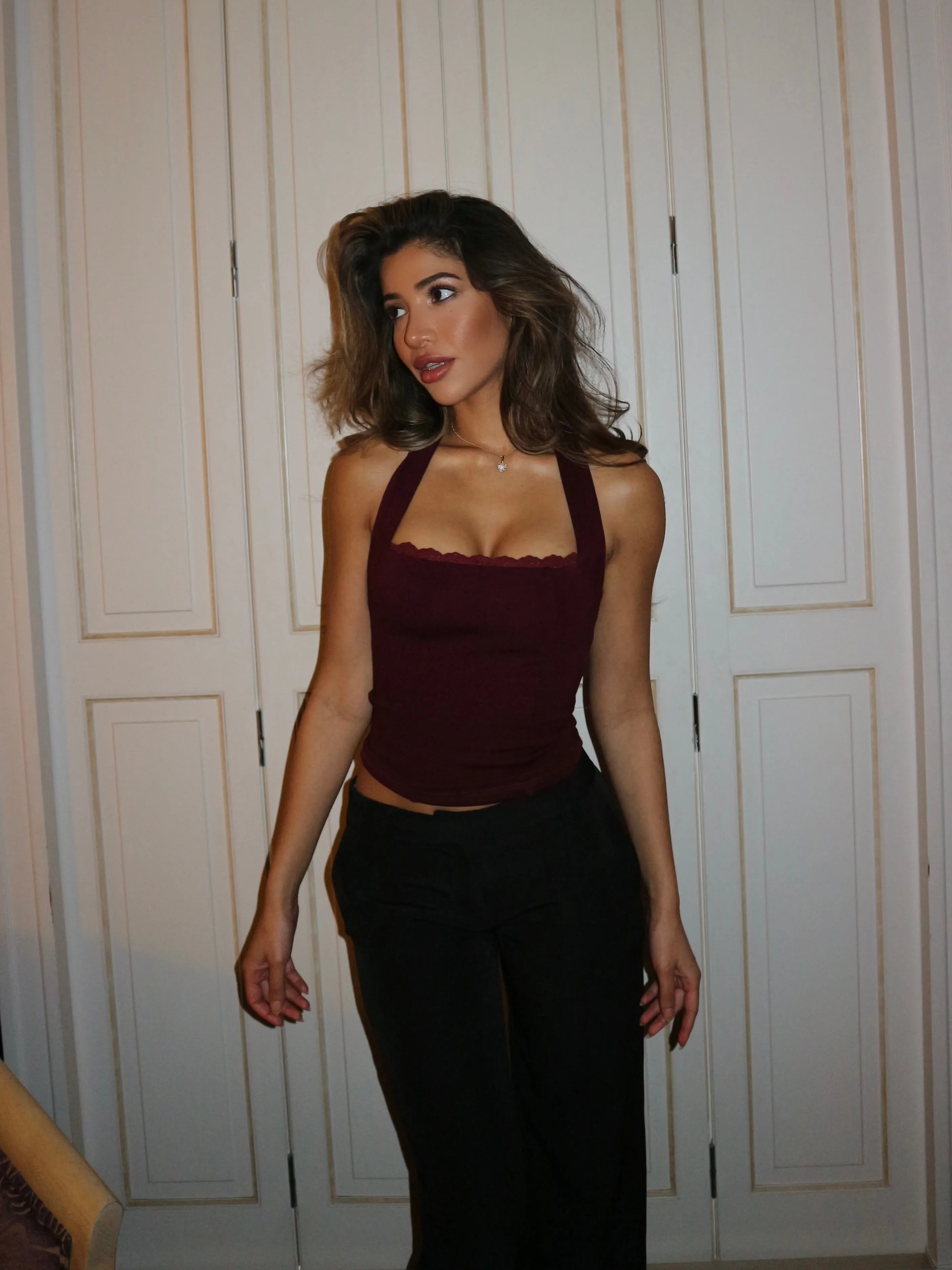 Lia lace corset top - bordeaux sold by Venderbys