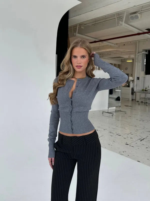 Knit Cardigan - meleret grå sold by Venderbys