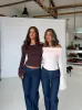 Kaia knit top - mørk brun sold by Venderbys