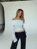 Kaia lace top - lys blå sold by Venderbys