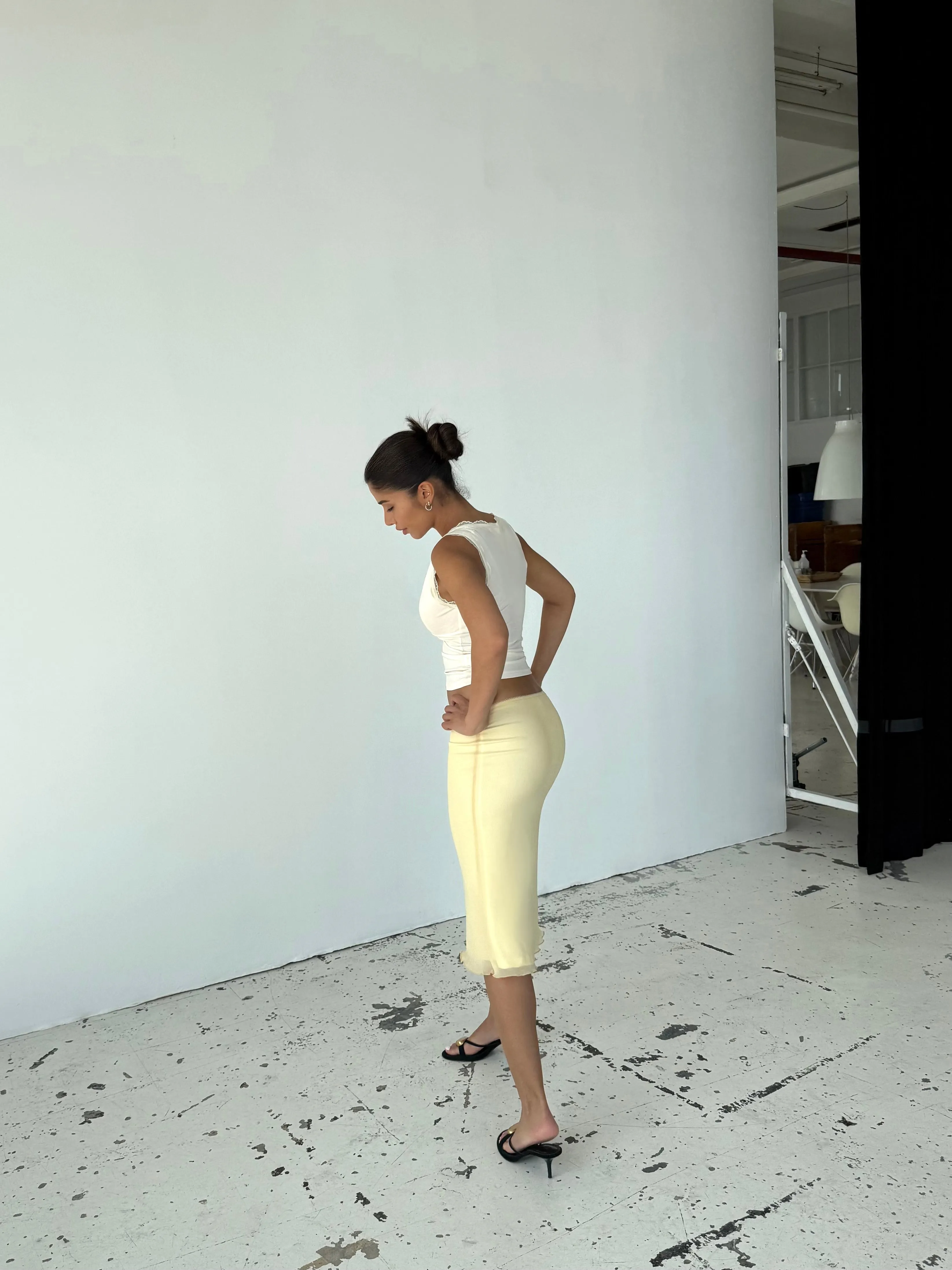 Melia mesh skirt - lys gul sold by Venderbys product image thumbnail 3