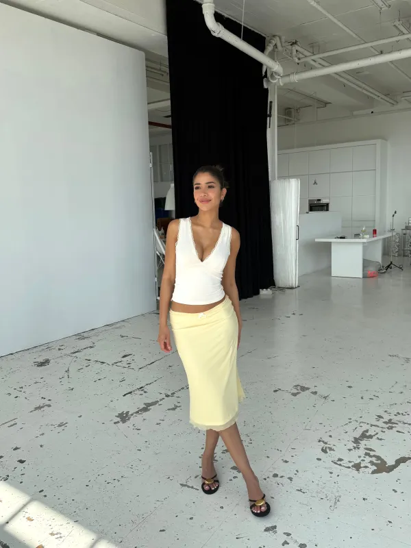 Melia mesh skirt - lys gul sold by Venderbys