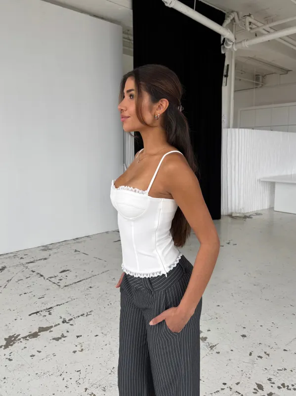 Lula lace corset top - hvid made by Venderbys