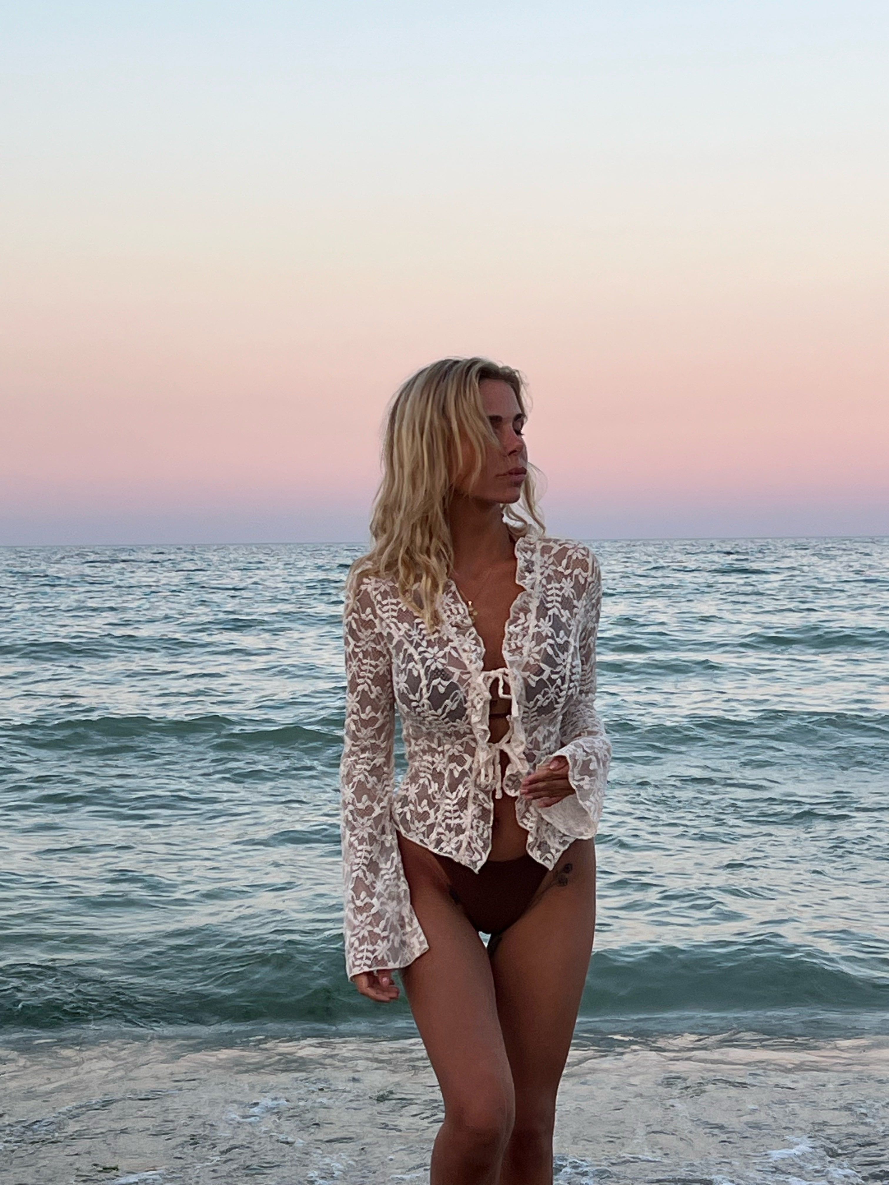 New Trim lace top - cream (pre-order) sold by Venderbys product image thumbnail 5