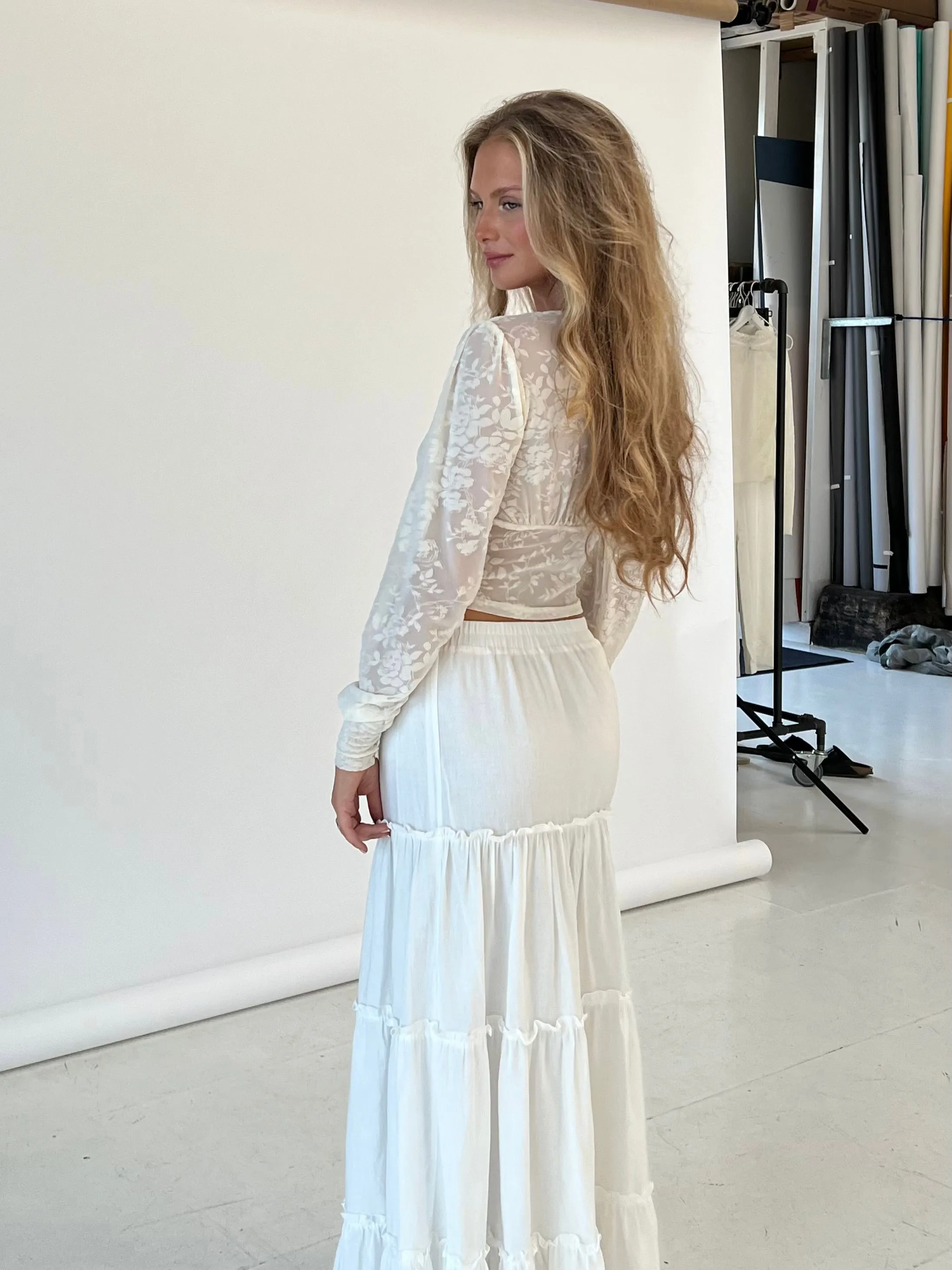 Button Cream Rose top - cream sold by Venderbys product image thumbnail 2