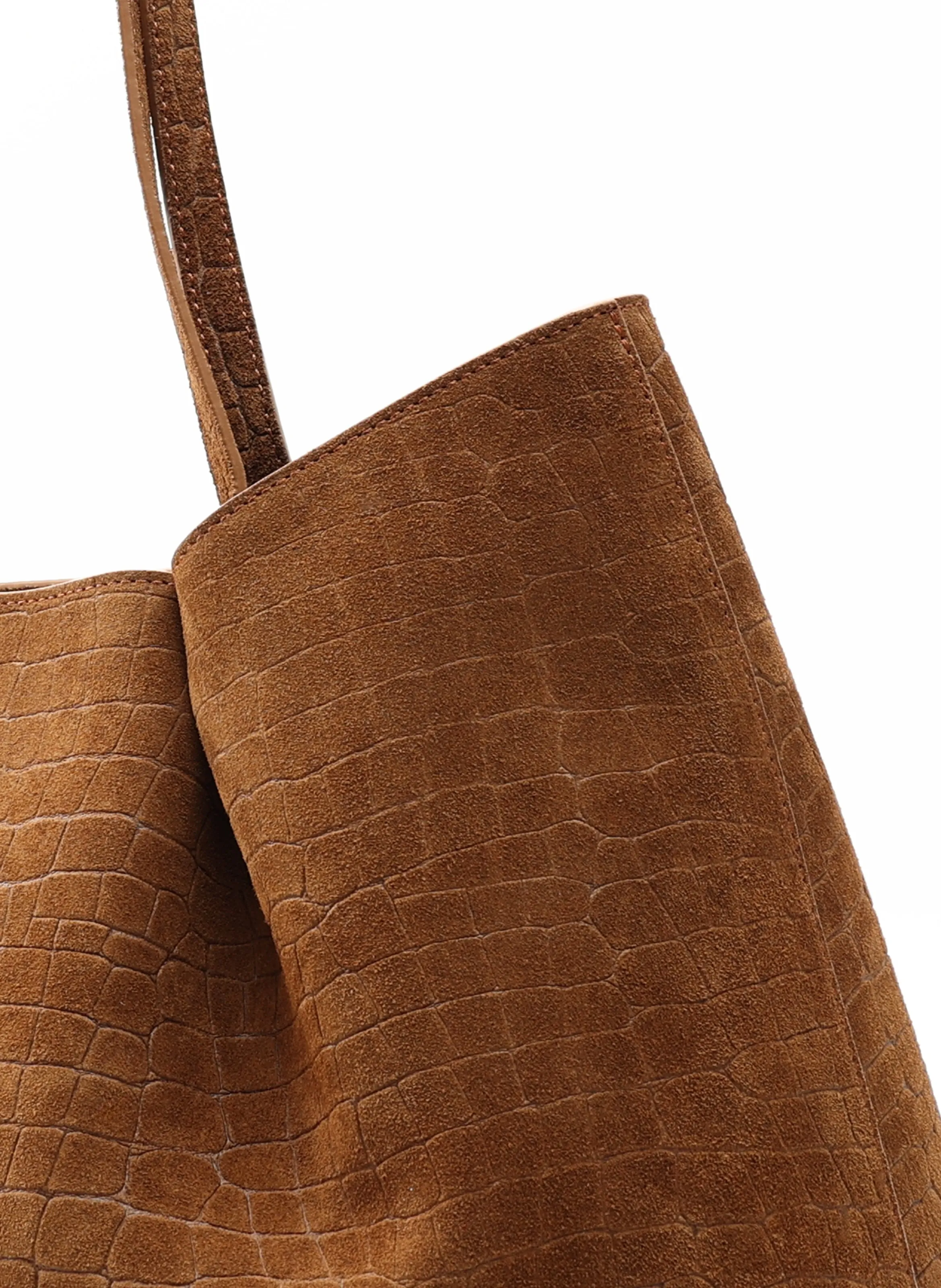 Dimple Tote Croco Suede Cognac (Backorder — Jan 2026) sold by Elleme product image thumbnail 3
