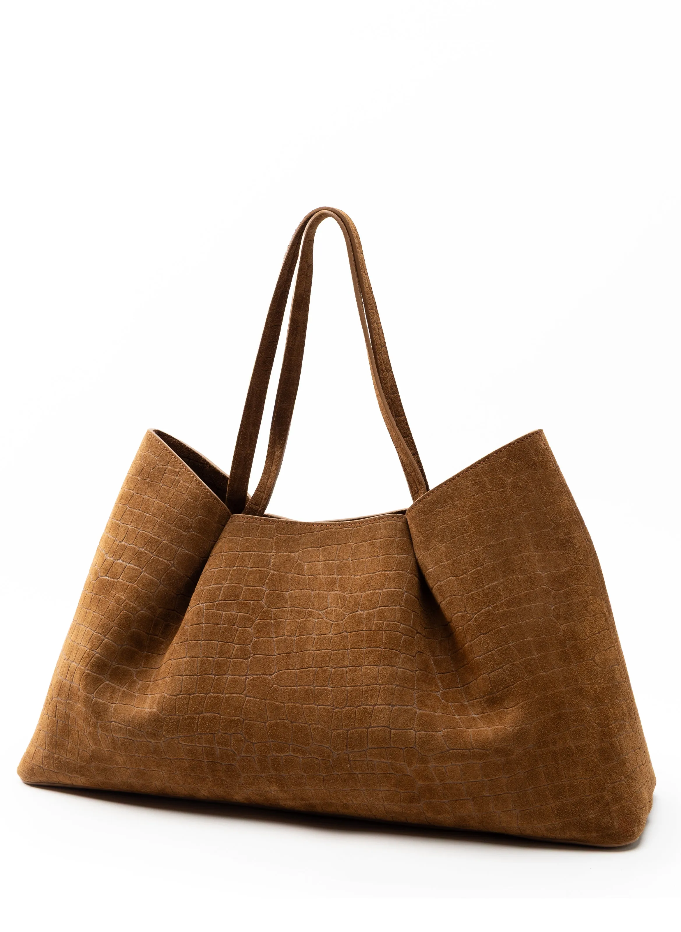 Dimple Tote Croco Suede Cognac (Backorder — Jan 2026) sold by Elleme product image thumbnail 2