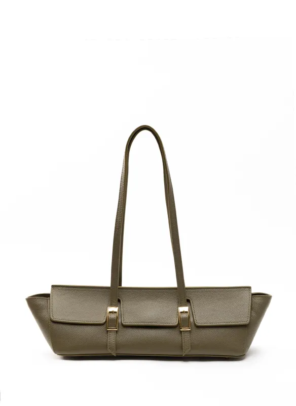Le Bateau Pebbled Leather Khaki sold by Elleme