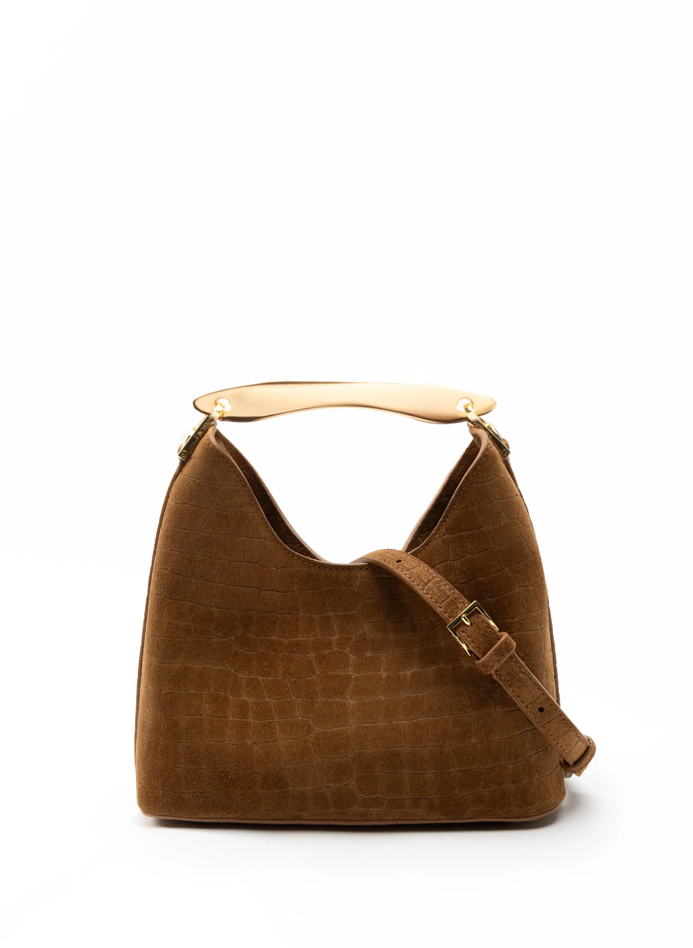 Small Boomerang Croco Suede Cognac (Backorder — Jan 2026) sold by Elleme product image thumbnail 3