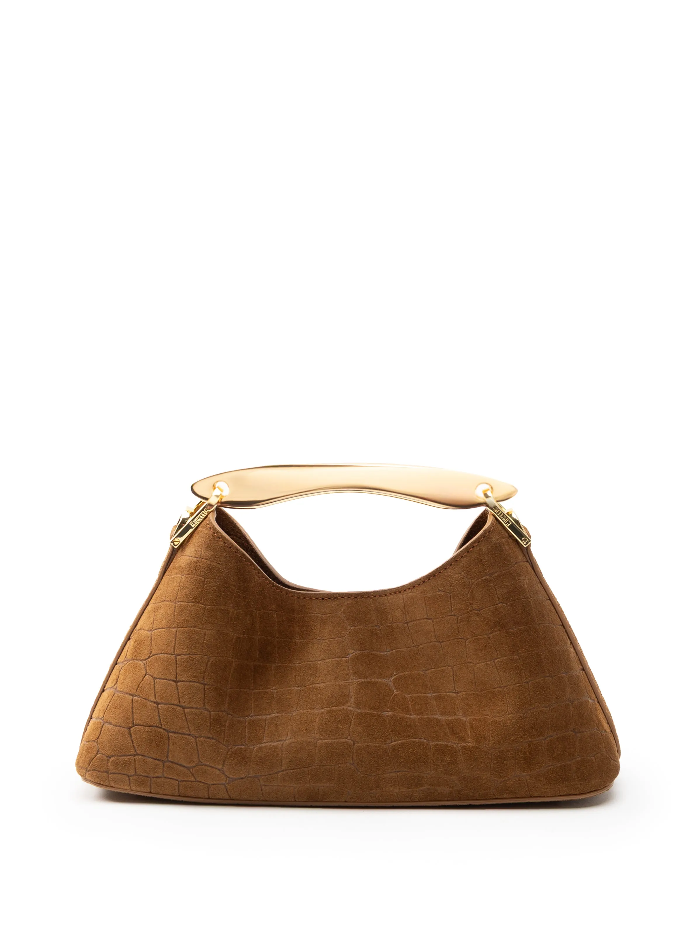 Mini Boomerang Croco Suede Cognac (Backorder — Jan 2026) sold by Elleme