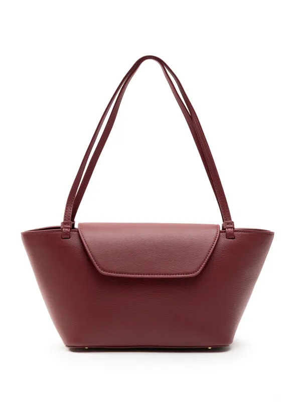 Courrier Tote Leather Burgundy sold by Elleme