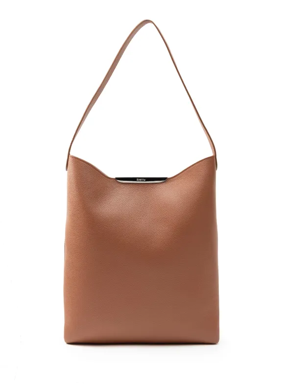 Gemini Pebbled Leather Cognac - Silver sold by Elleme