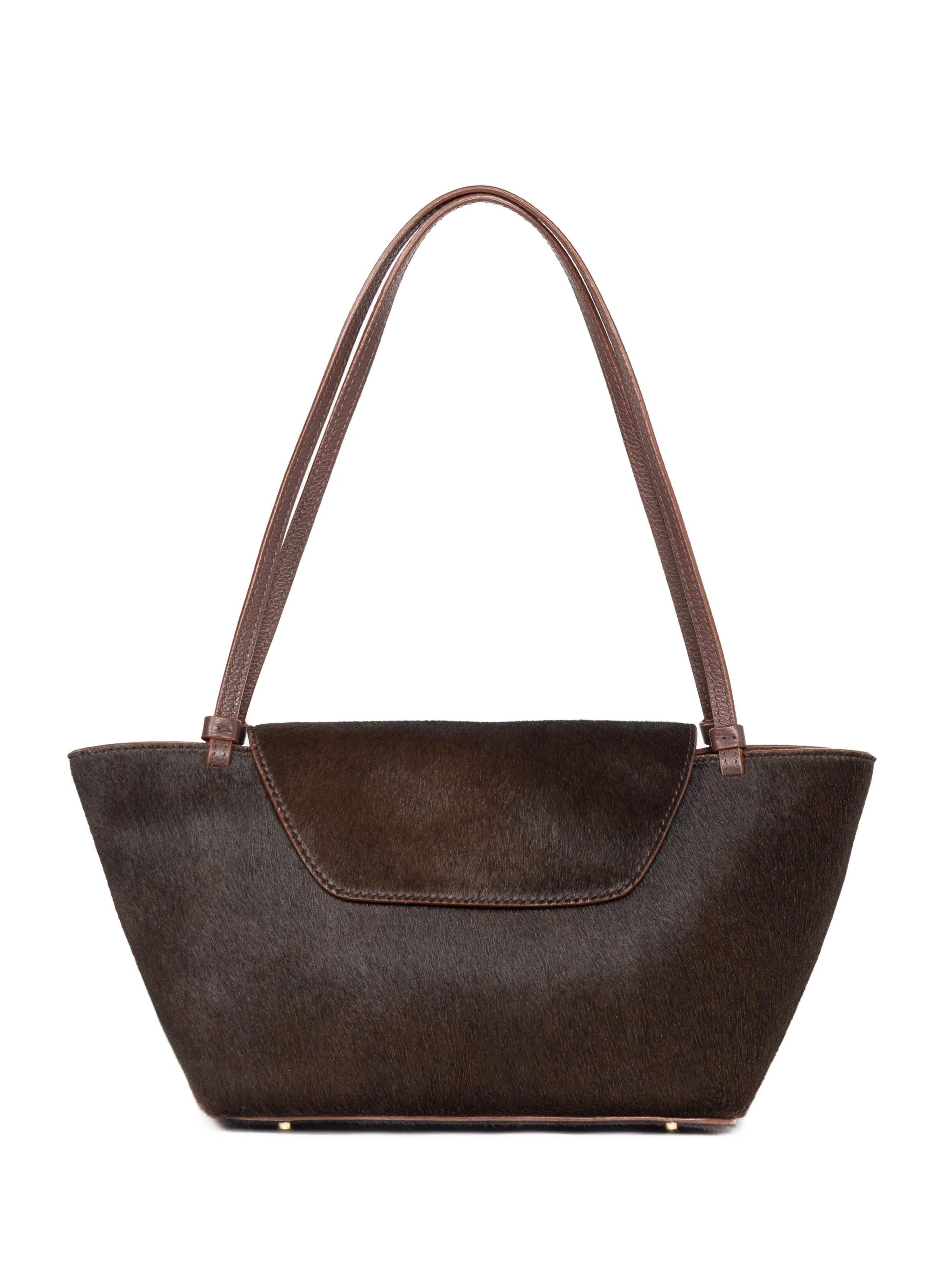 Courrier Tote Calf Leather Dark Brown sold by Elleme