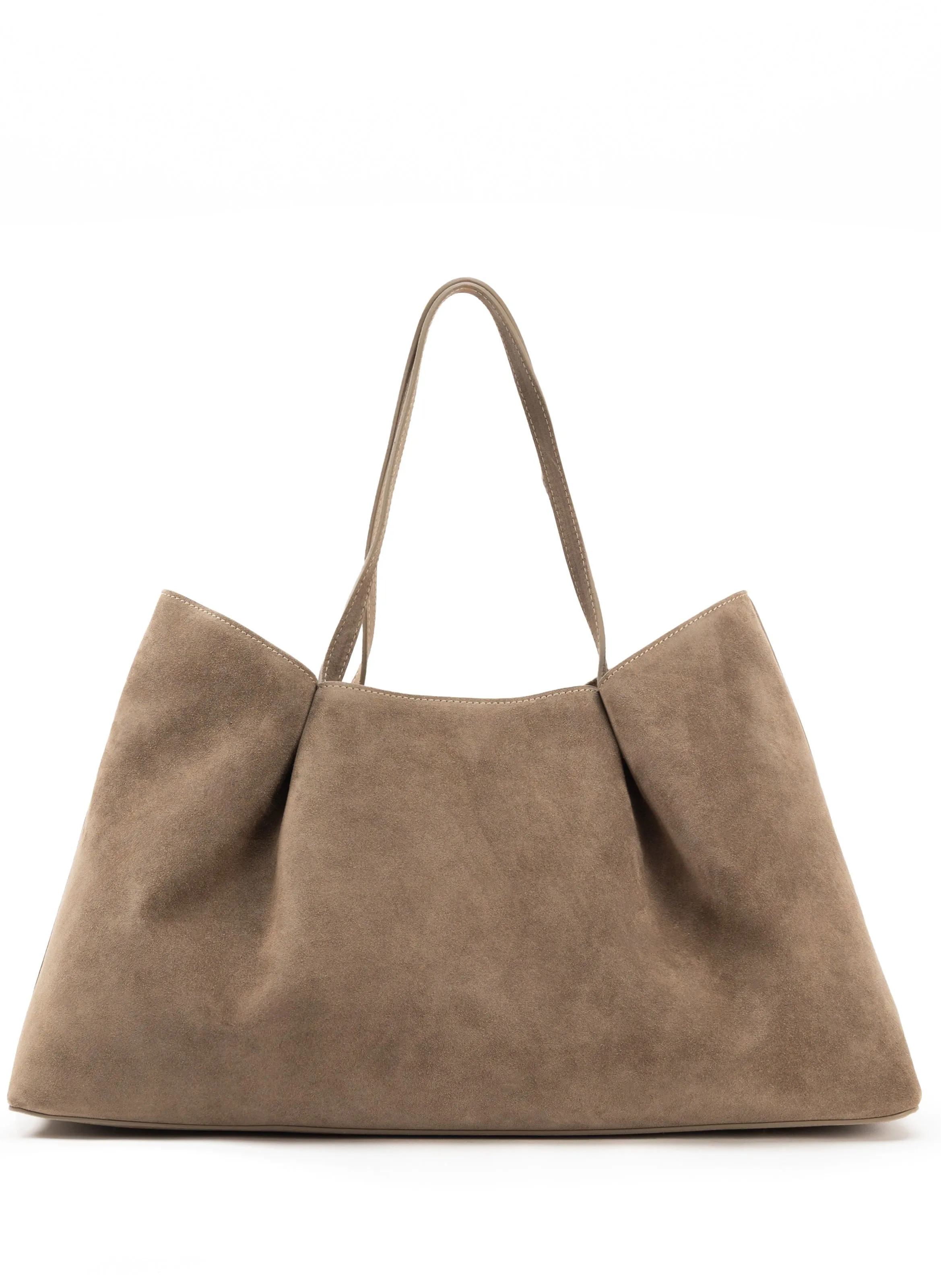 Dimple Tote Suede Taupe sold by Elleme