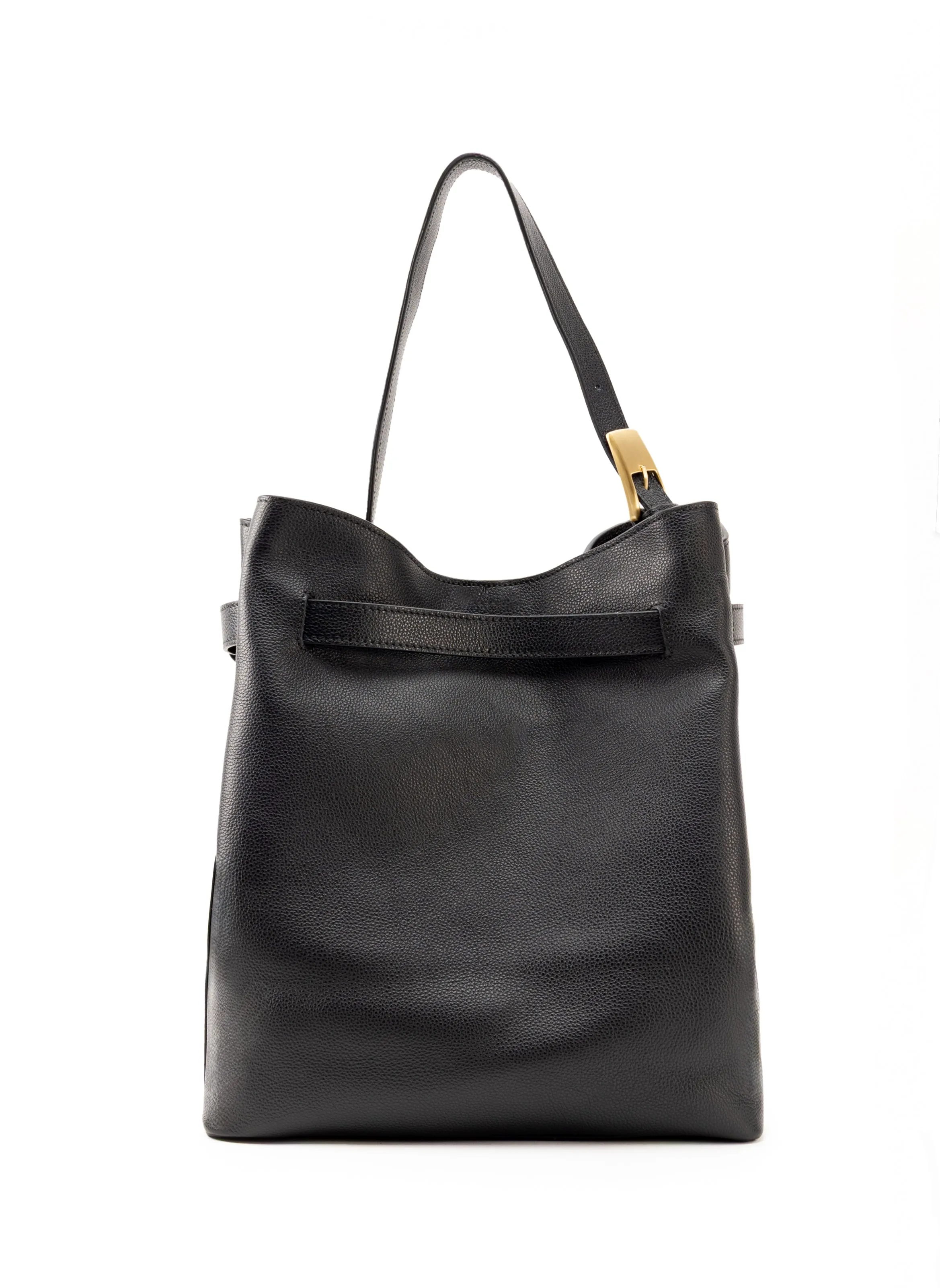 Belt Bag Pebbled Leather Black - Gold sold by Elleme product image thumbnail 3