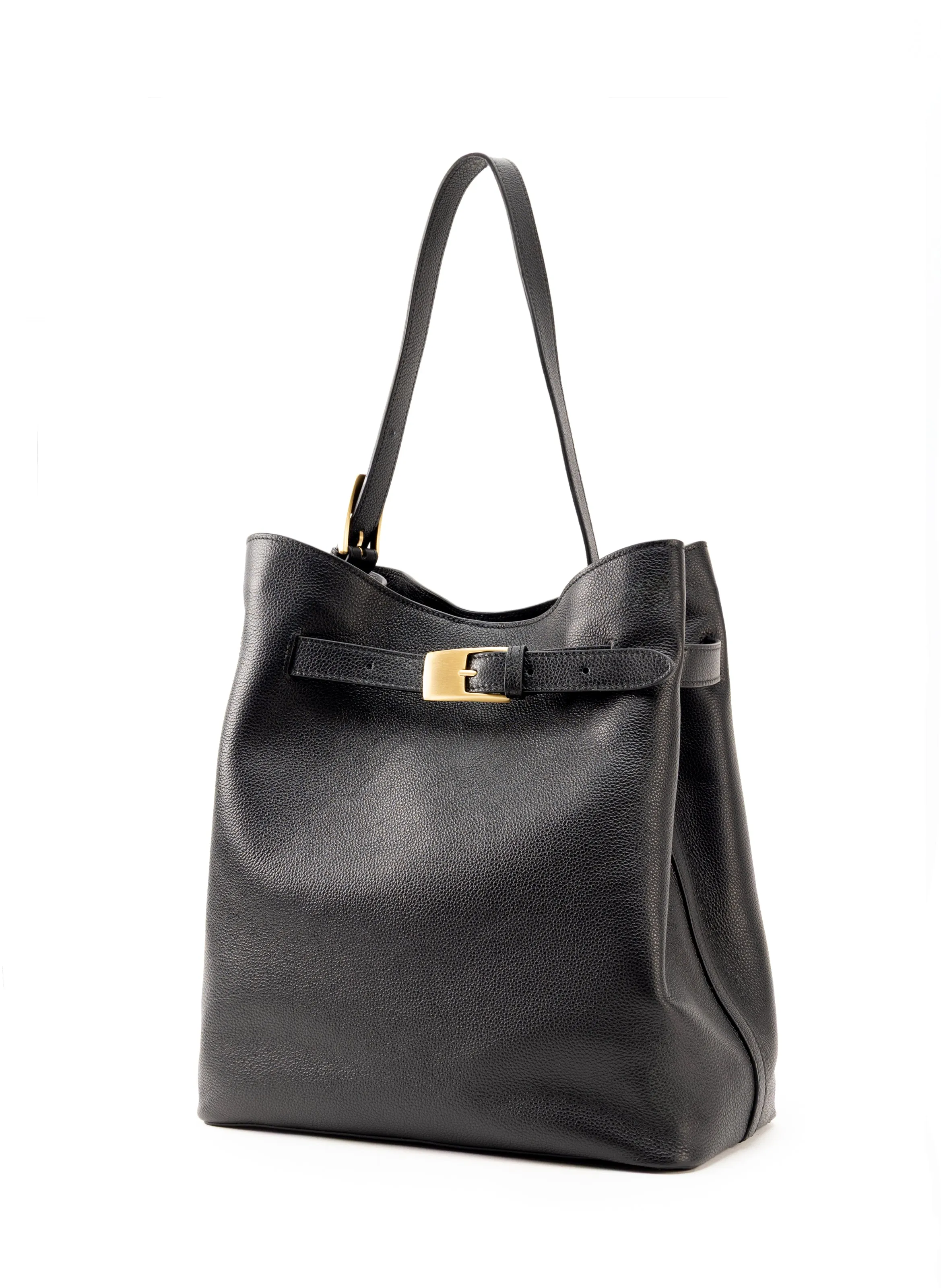 Belt Bag Pebbled Leather Black - Gold sold by Elleme product image thumbnail 2