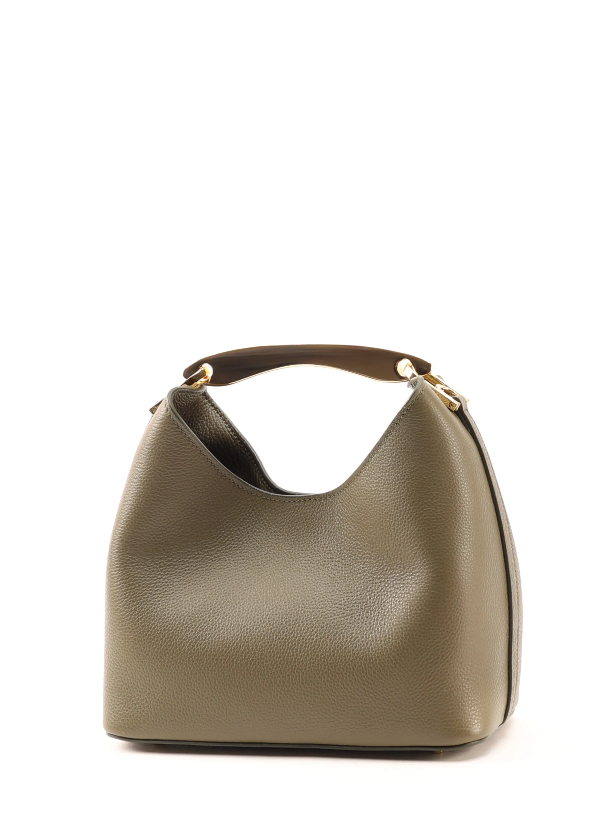 Small Boomerang Pebbled Leather Khaki sold by Elleme product image thumbnail 2