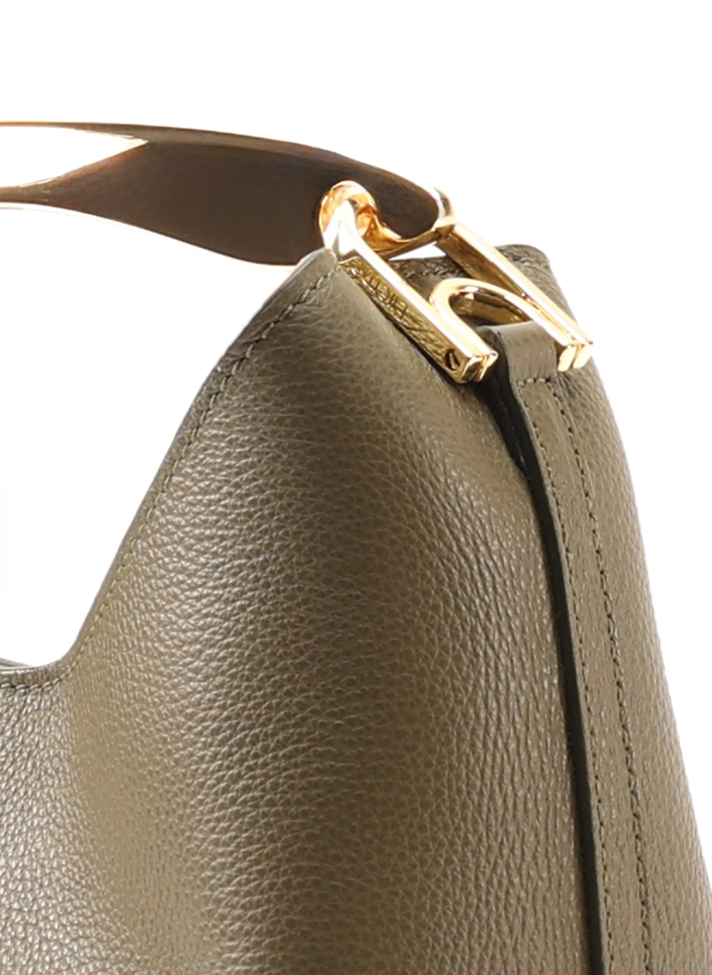 Small Boomerang Pebbled Leather Khaki sold by Elleme product image thumbnail 3