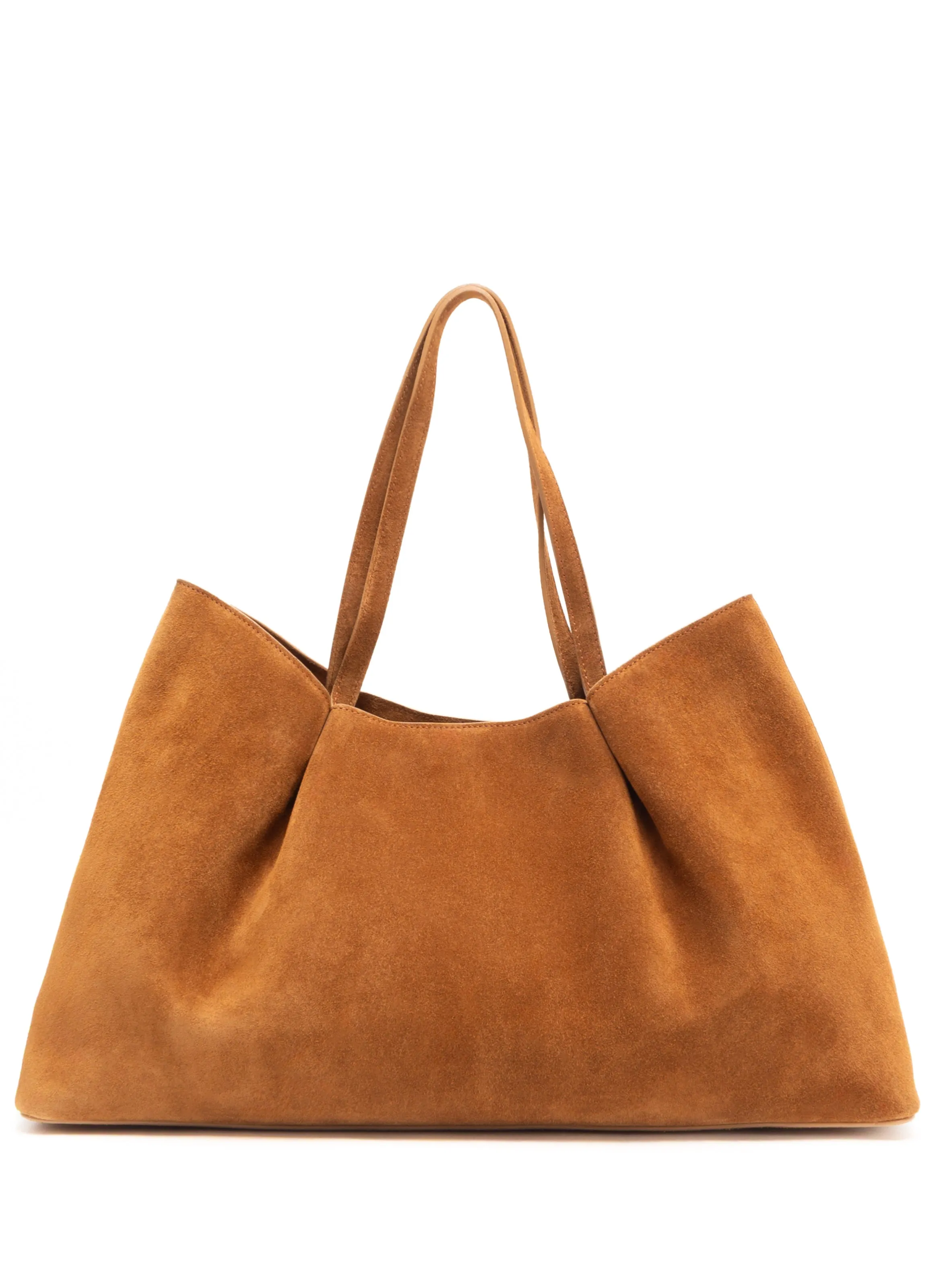 Dimple Tote Suede Cognac sold by Elleme