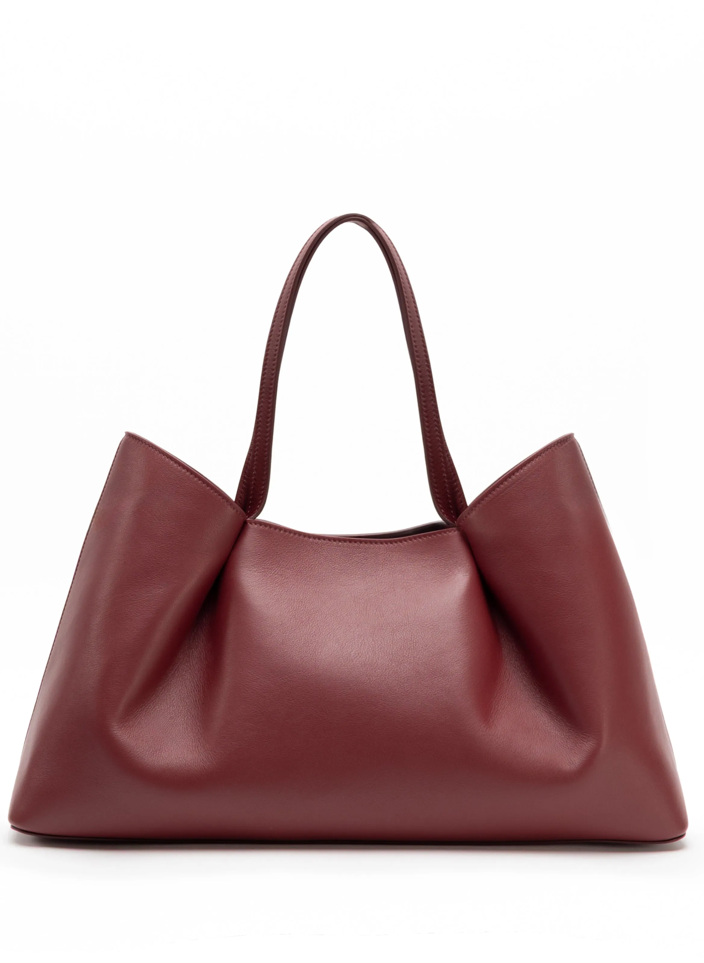 Dimple Tote Leather Burgundy sold by Elleme