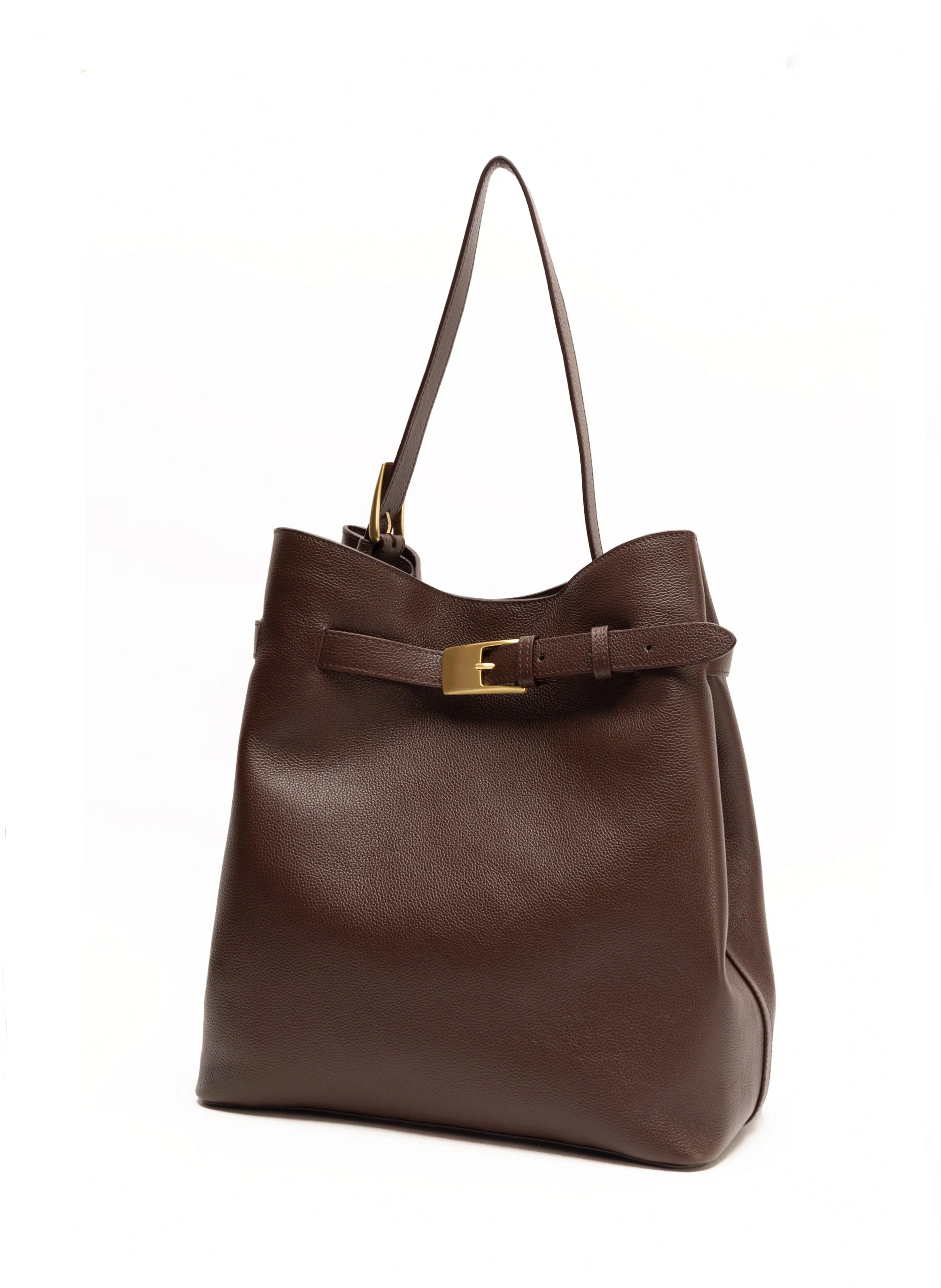 Belt Bag Pebbled Leather Dark Brown sold by Elleme product image thumbnail 2