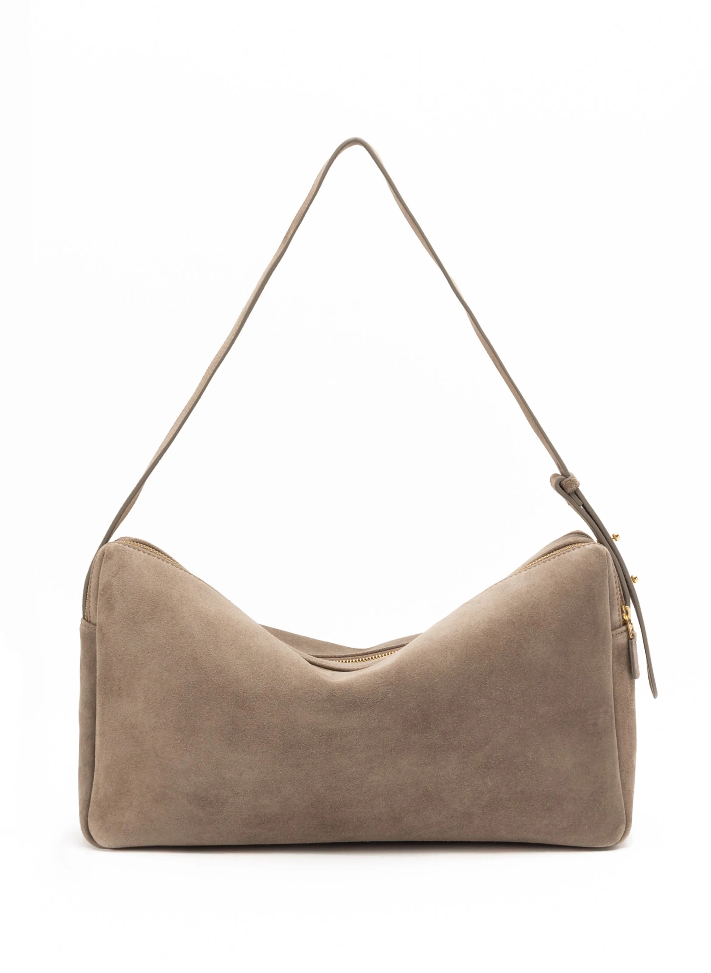 Trousse Large Suede Taupe sold by Elleme