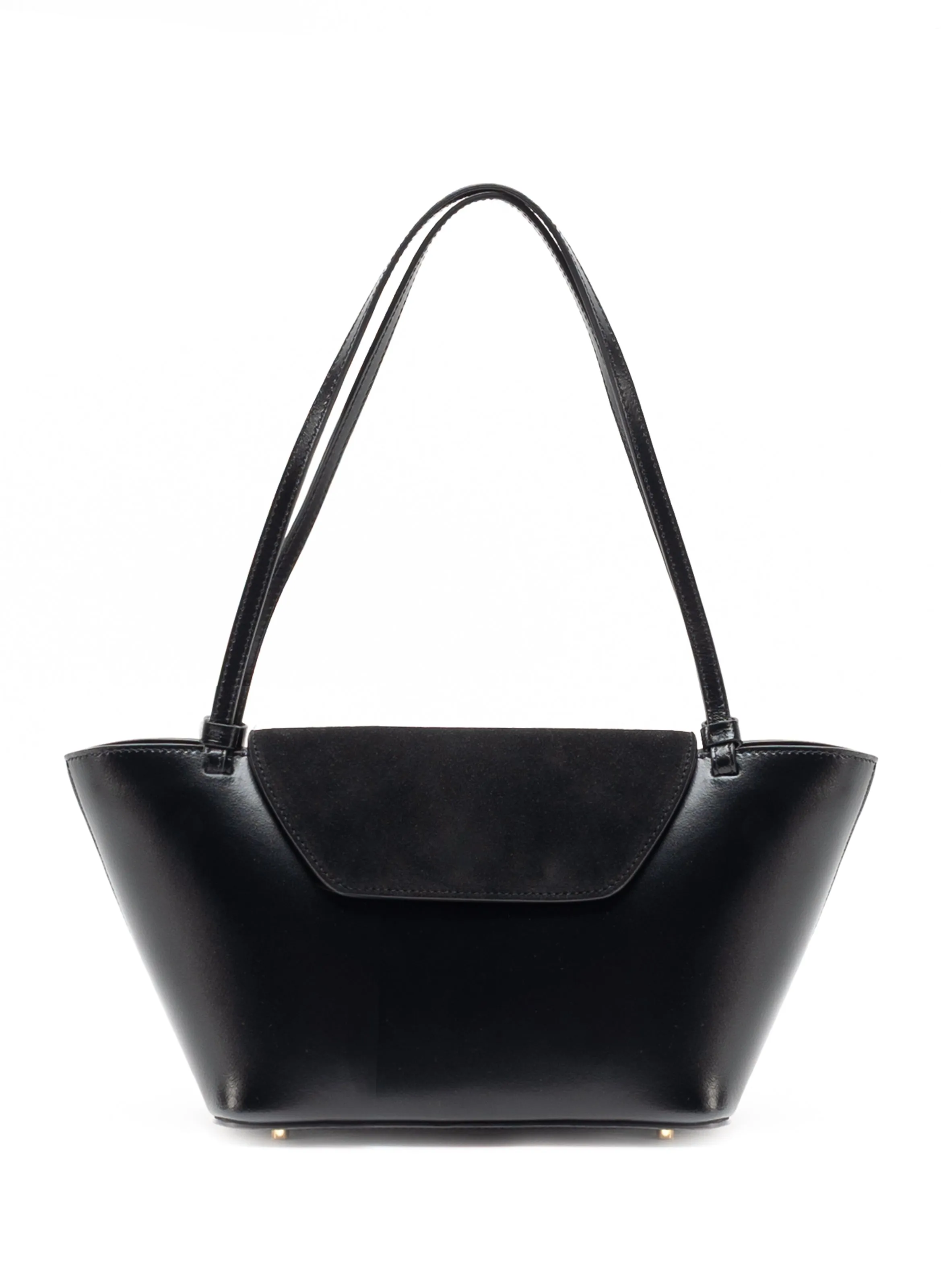 Courrier Tote Suede/Leather Black sold by Elleme