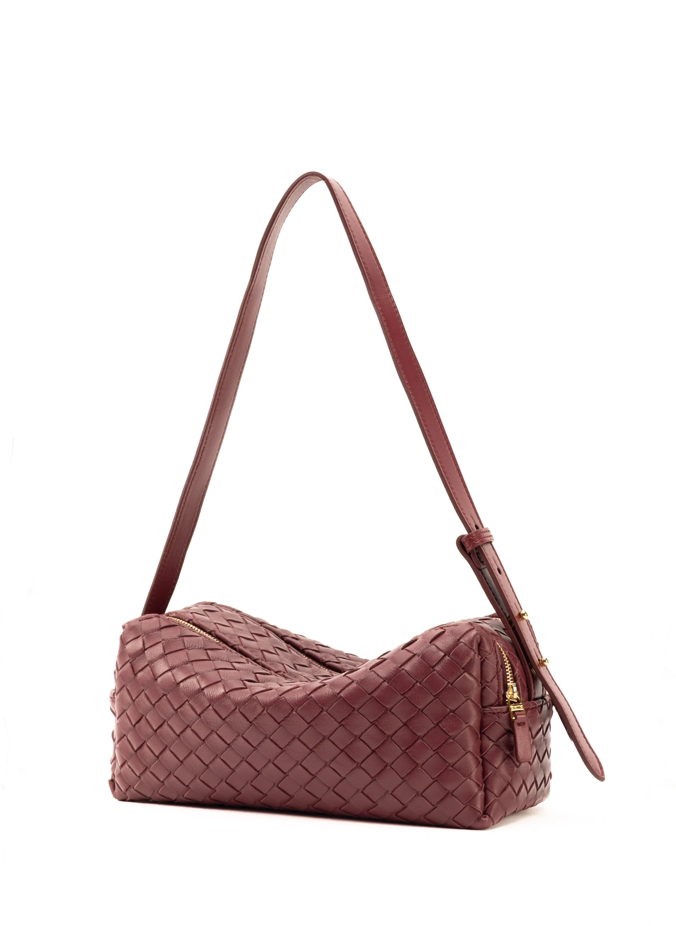 Trousse Woven Leather Burgundy sold by Elleme product image thumbnail 2