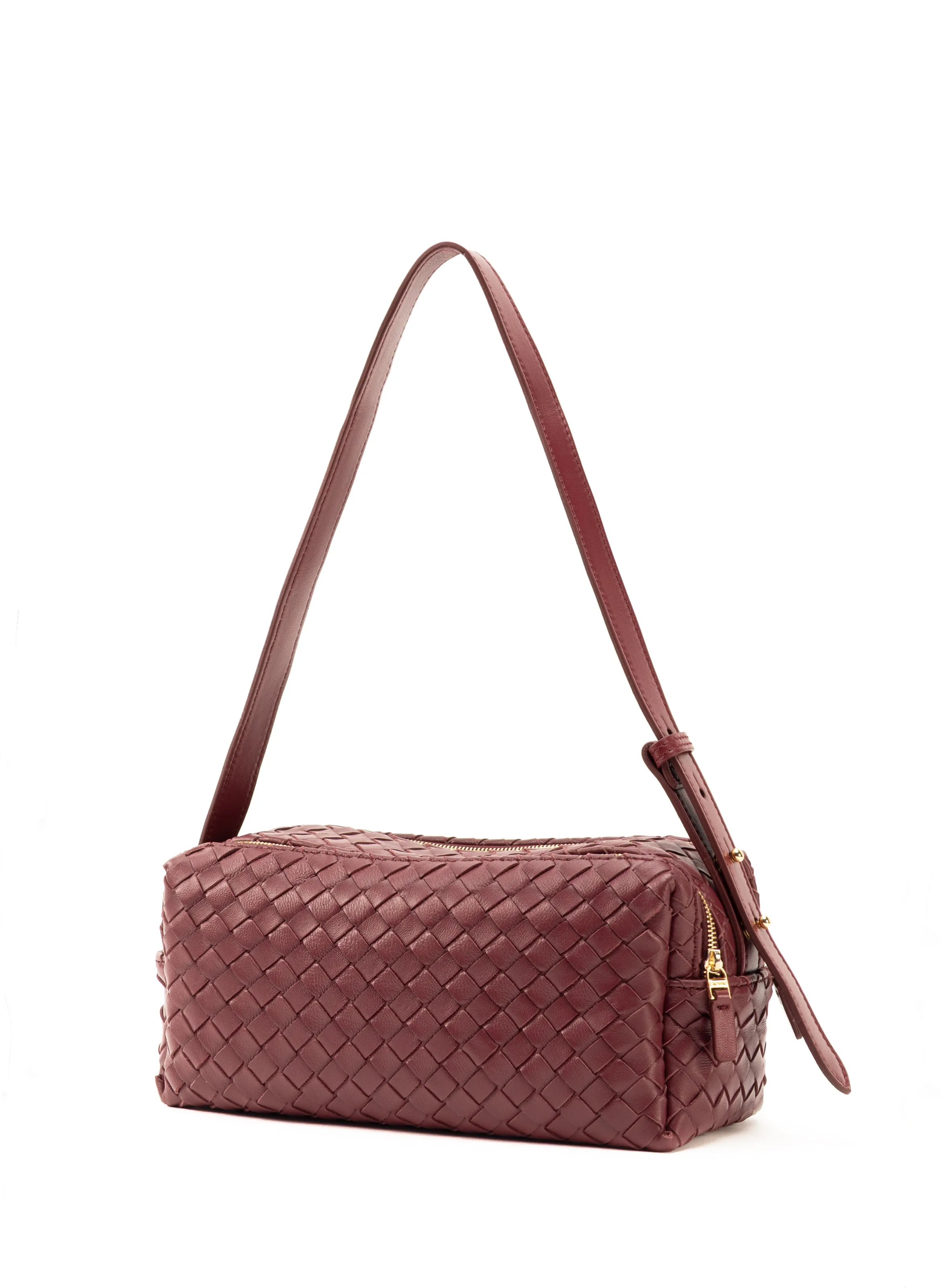Trousse Woven Leather Burgundy sold by Elleme product image thumbnail 3