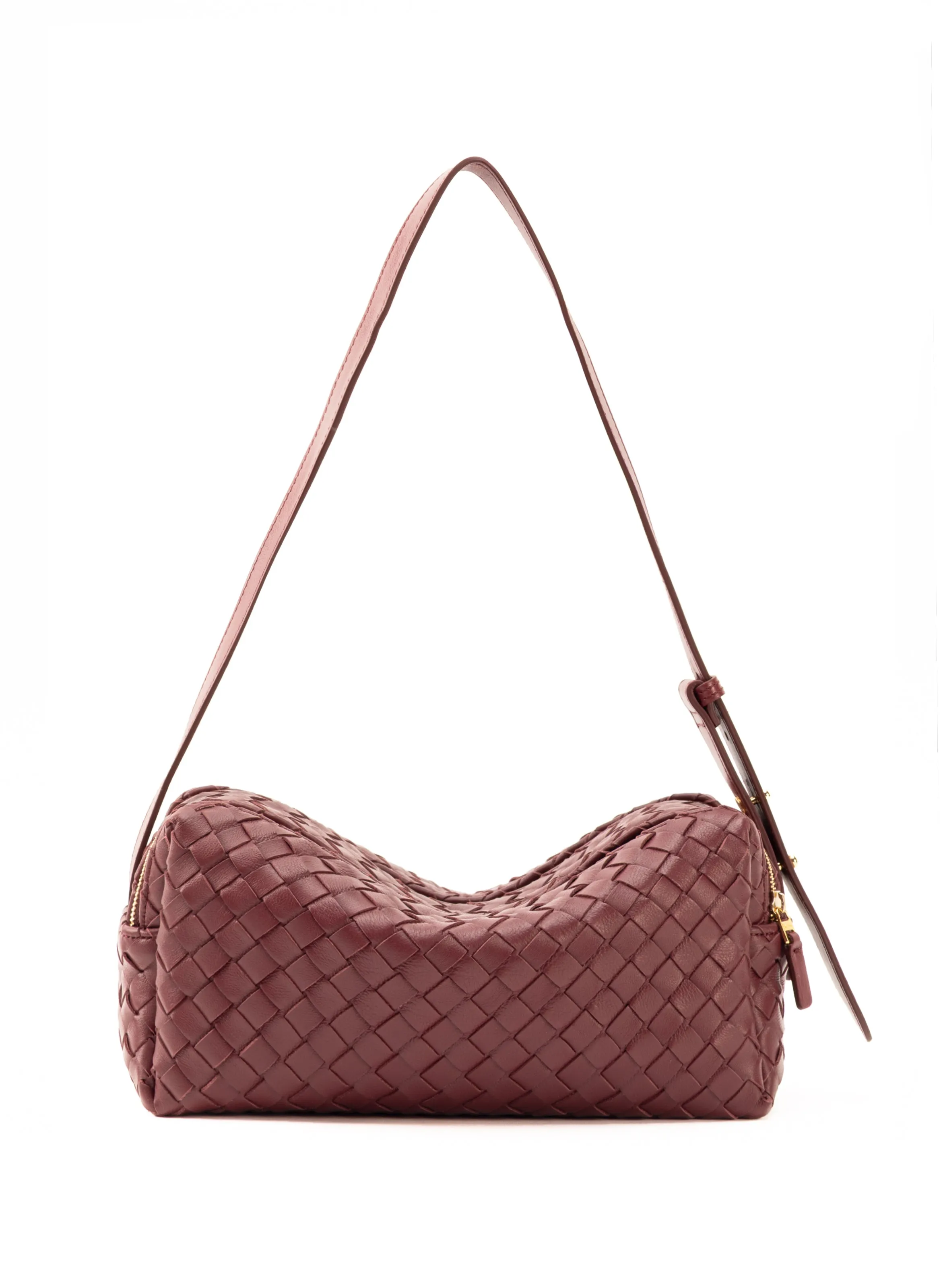 Trousse Woven Leather Burgundy sold by Elleme