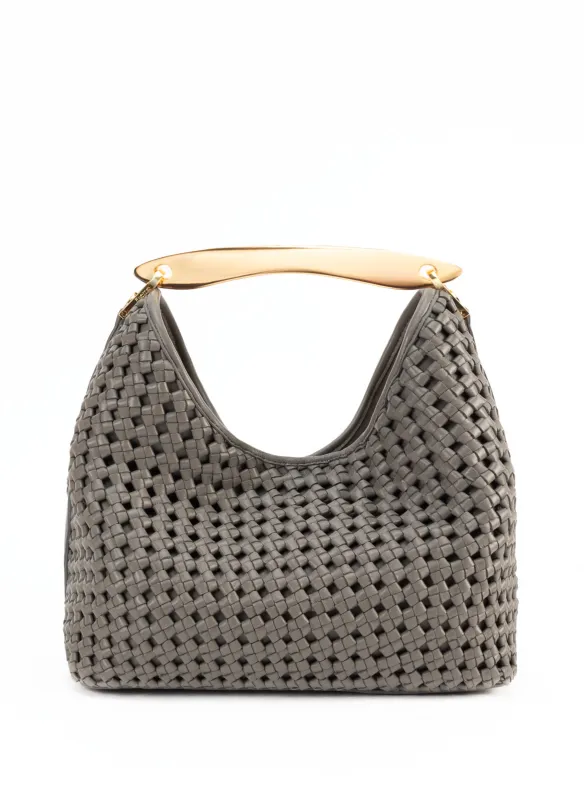 Boomerang Woven Leather Grey sold by Elleme