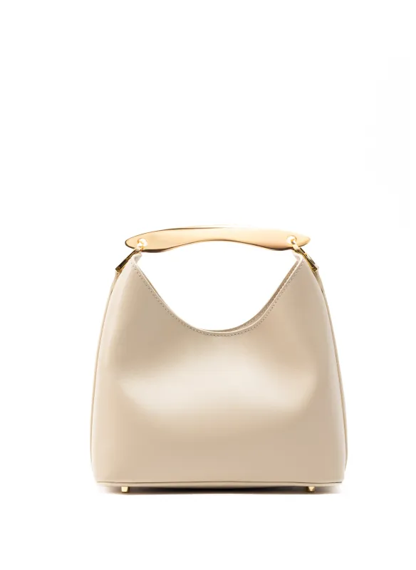 Small Boomerang Leather Sesame sold by Elleme