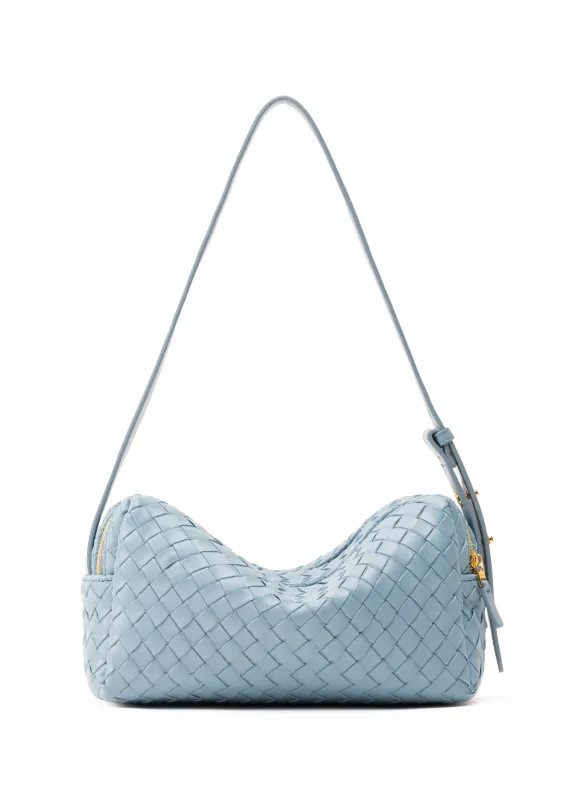 Trousse Woven Leather Arctic Blue sold by Elleme
