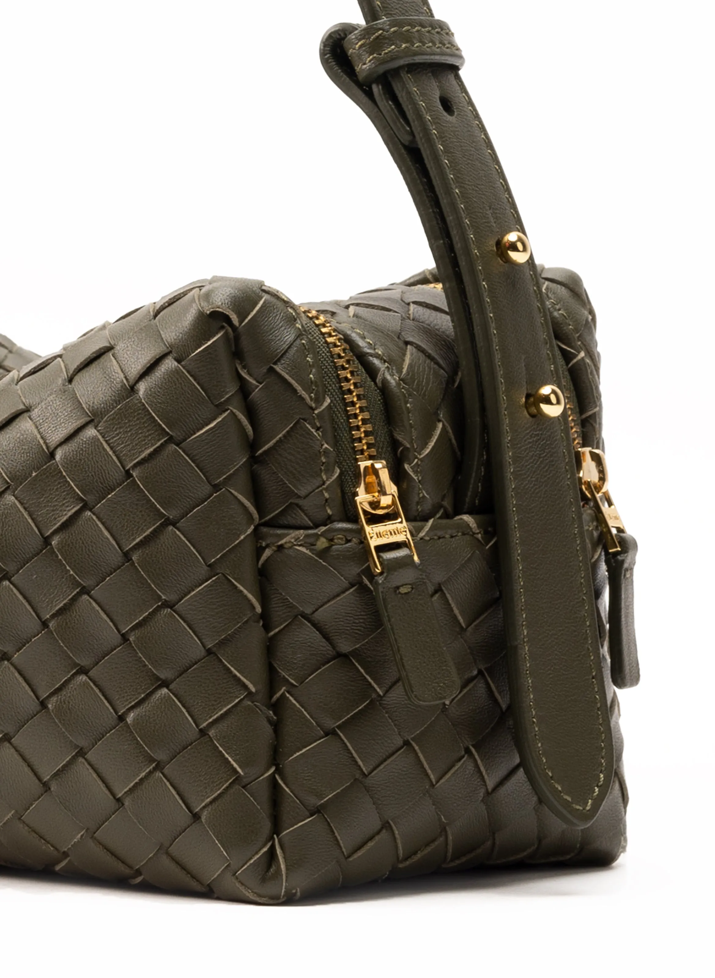 Trousse Woven Leather Olive Green sold by Elleme product image thumbnail 5