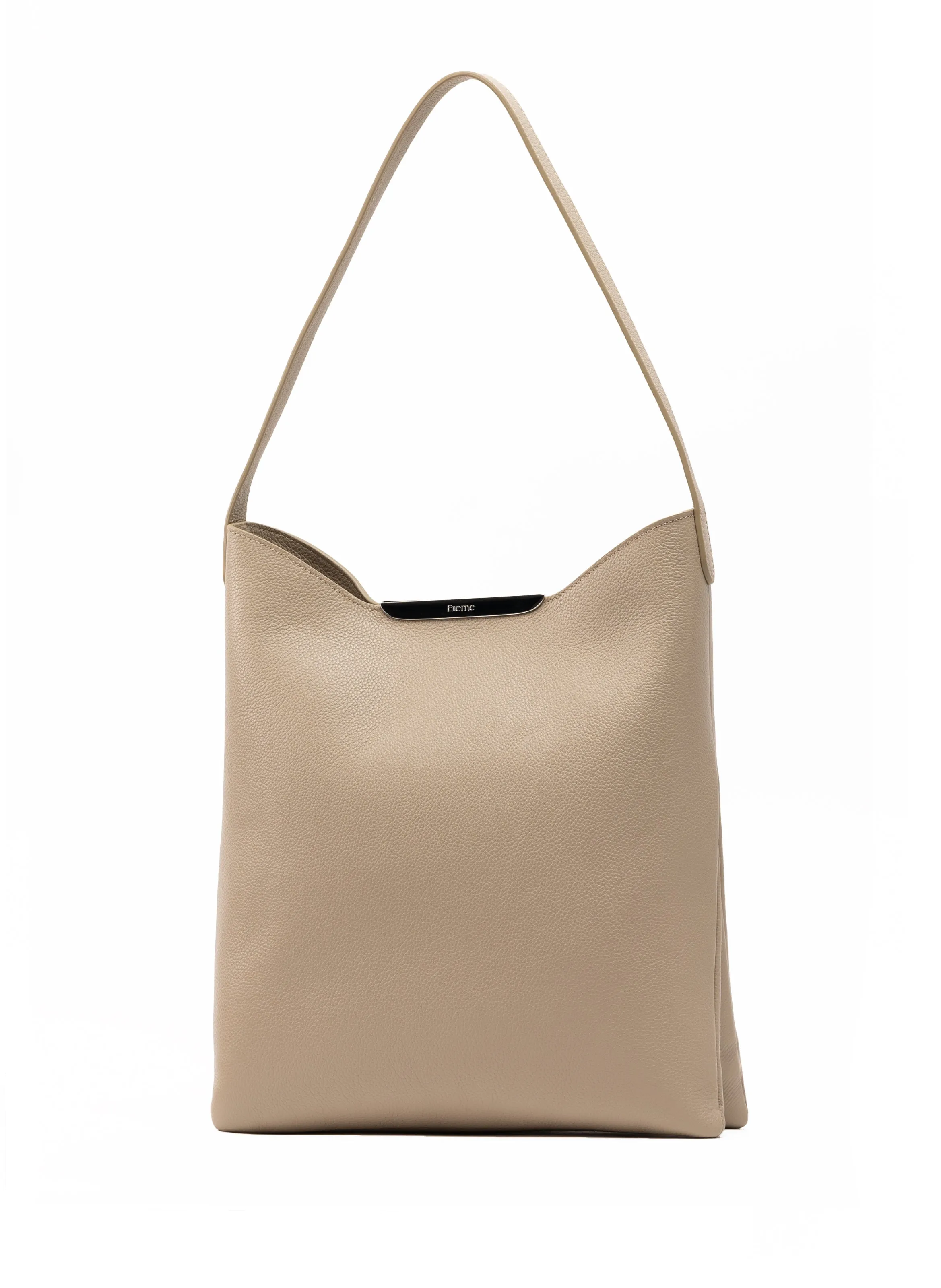 Gemini Pebbled Leather Taupe - Silver sold by Elleme product image thumbnail 2