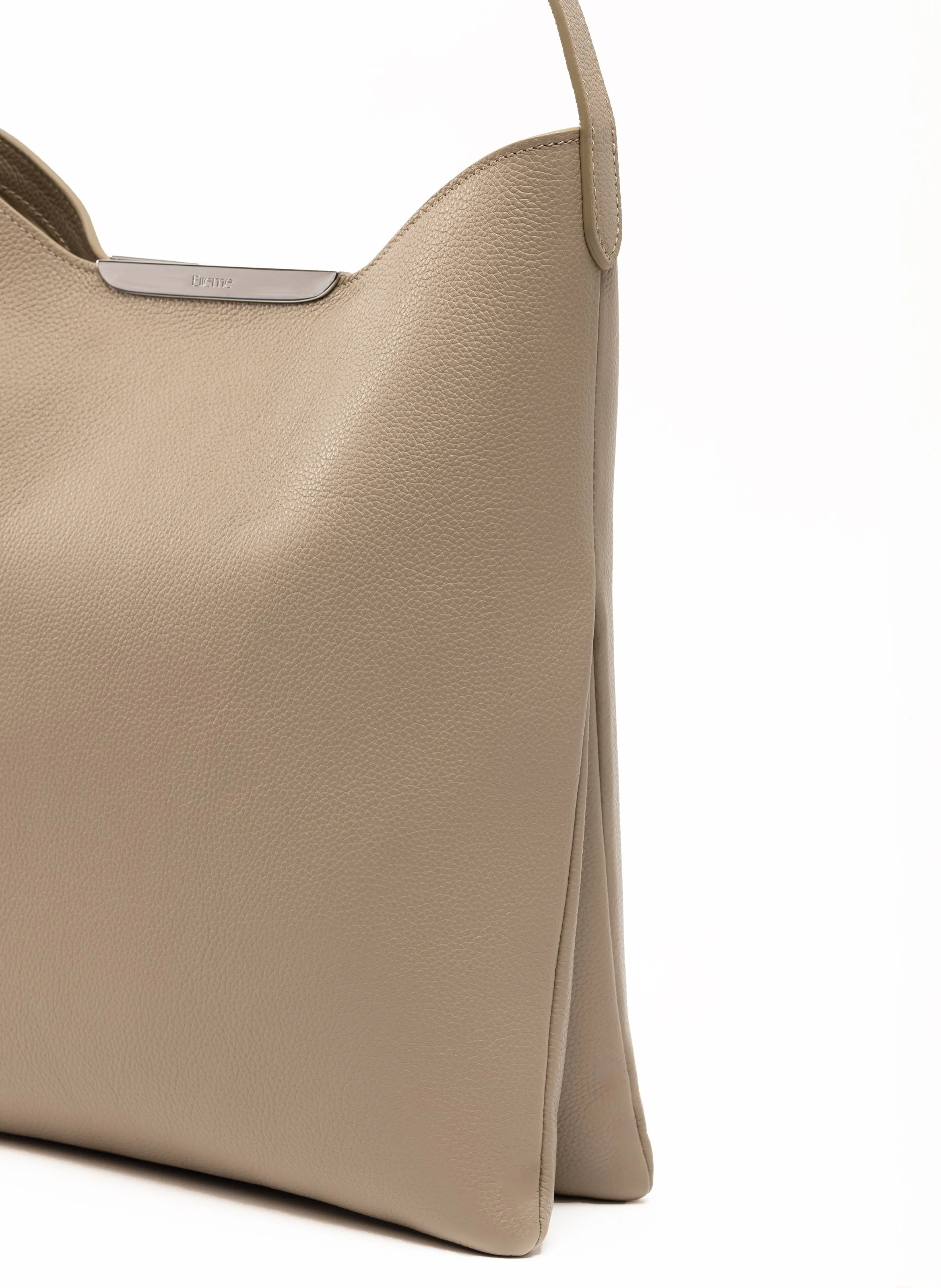 Gemini Pebbled Leather Taupe - Silver sold by Elleme product image thumbnail 3