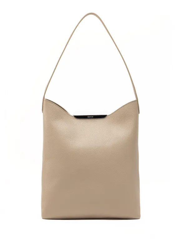 Gemini Pebbled Leather Taupe - Silver sold by Elleme