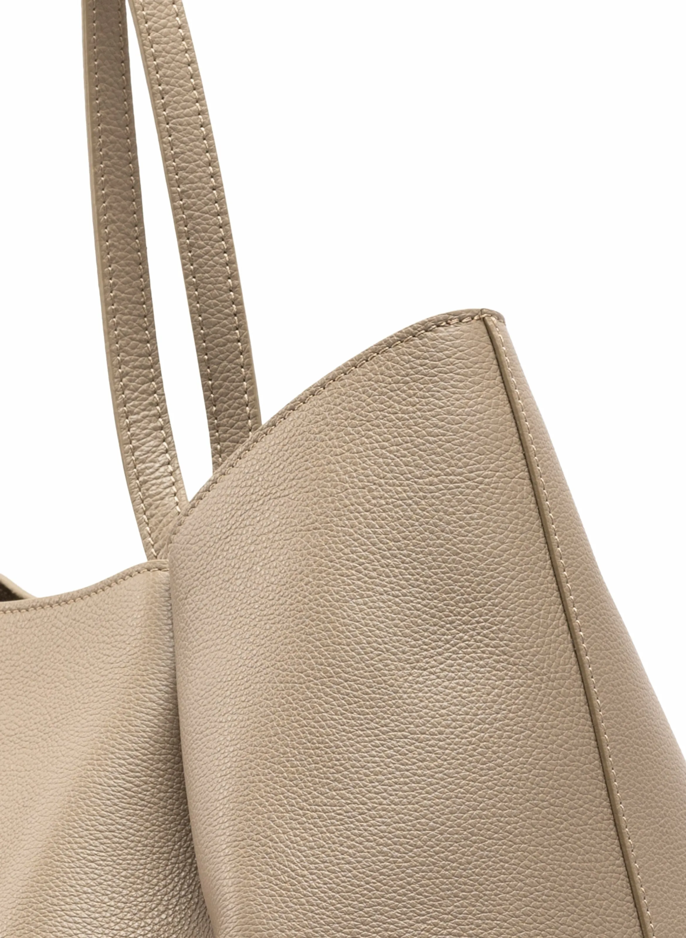 Dimple Tote Pebbled Leather Taupe sold by Elleme product image thumbnail 4
