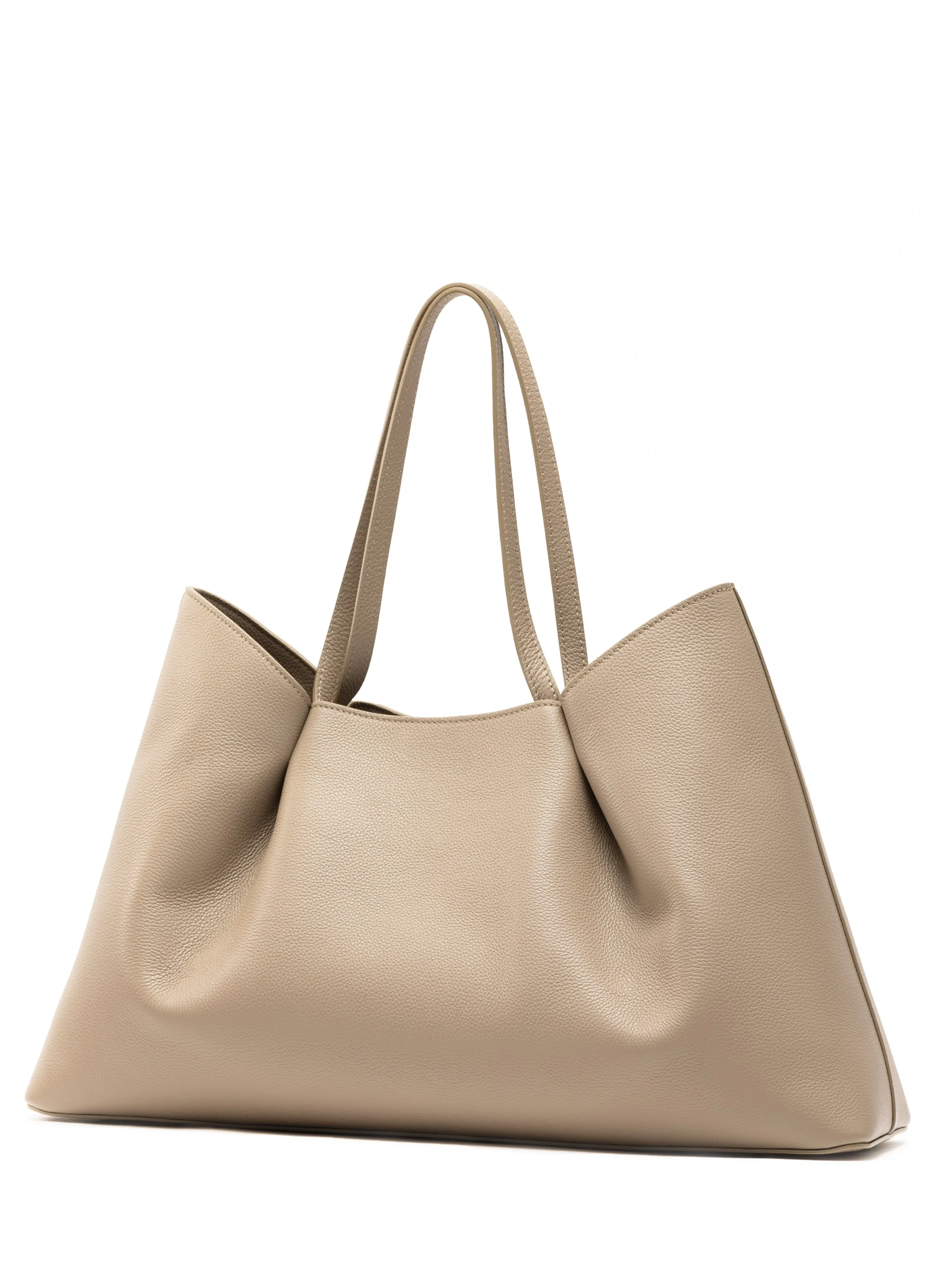 Dimple Tote Pebbled Leather Taupe sold by Elleme product image thumbnail 2