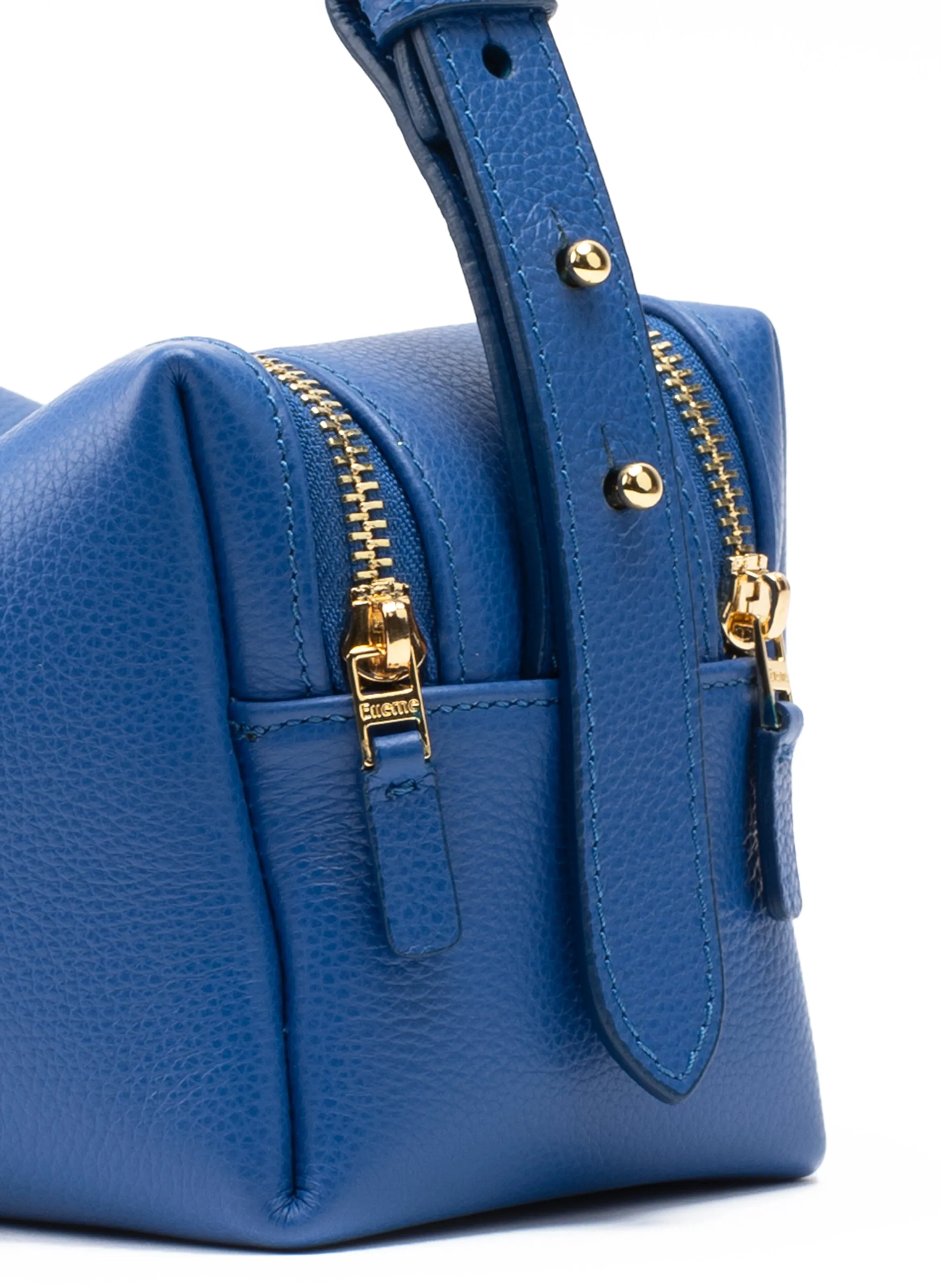 Trousse Pebbled Leather Azure Blue sold by Elleme product image thumbnail 4