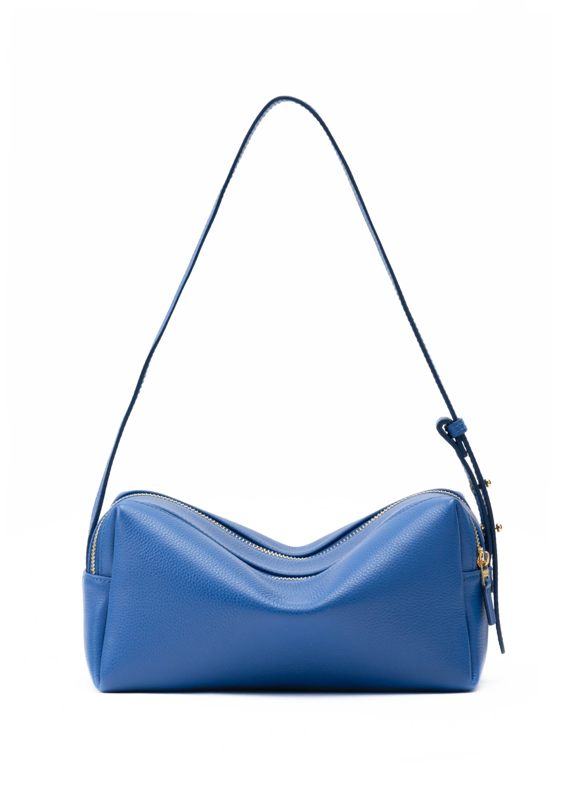 Trousse Pebbled Leather Azure Blue sold by Elleme