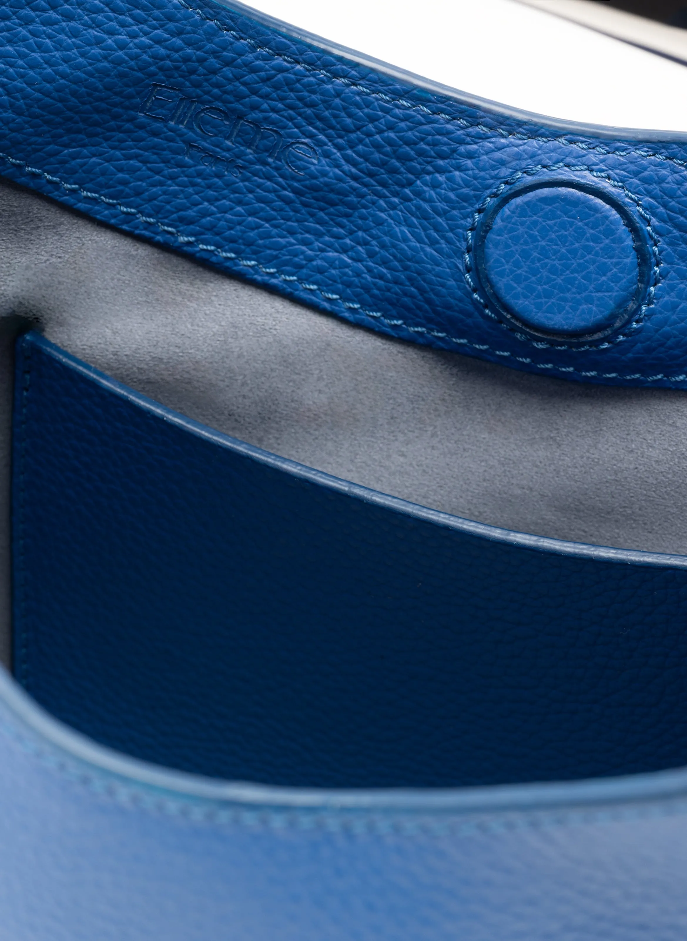 Small Boomerang Pebbled Leather Azure Blue - Silver sold by Elleme product image thumbnail 5