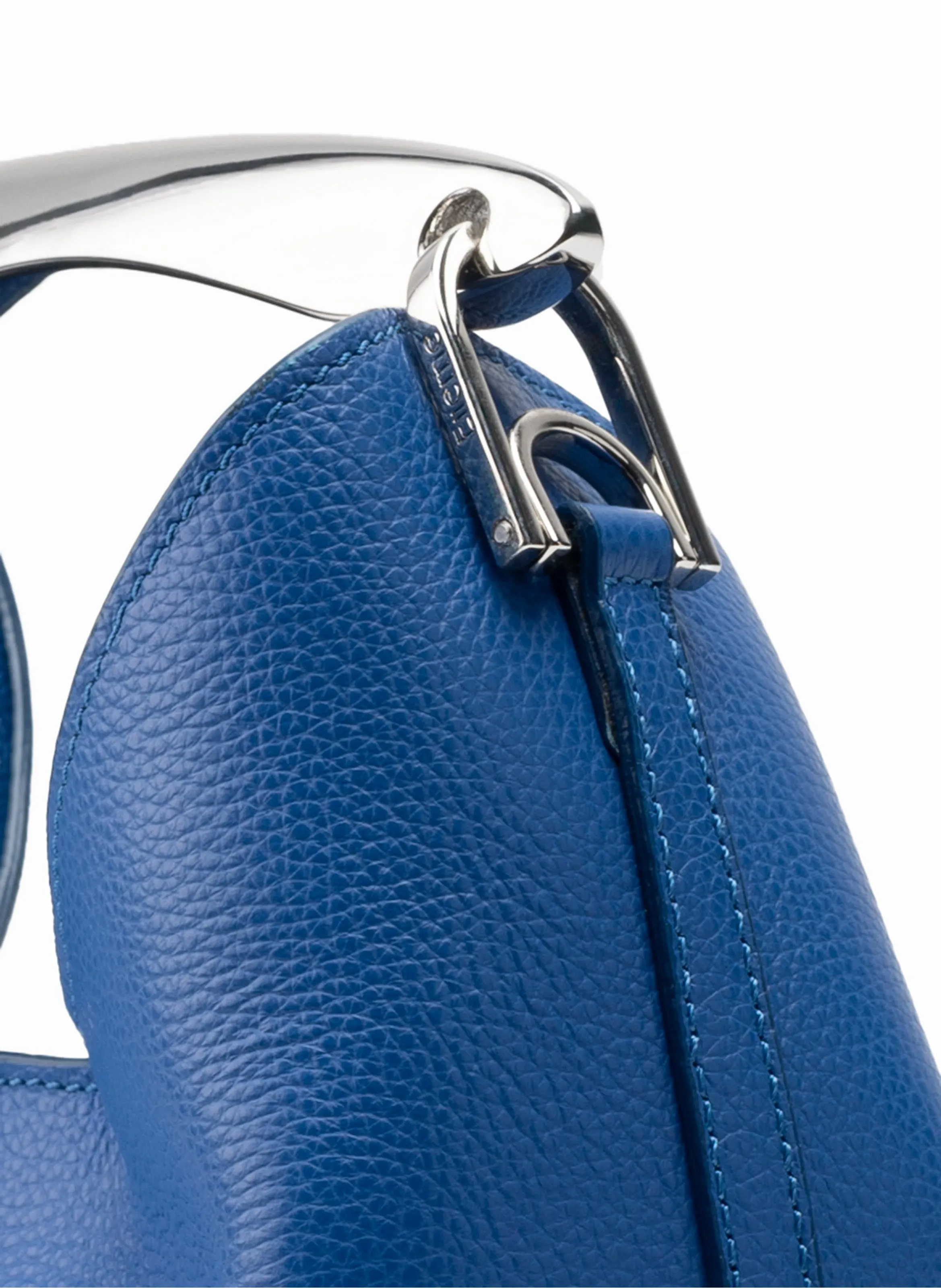 Small Boomerang Pebbled Leather Azure Blue - Silver sold by Elleme product image thumbnail 4
