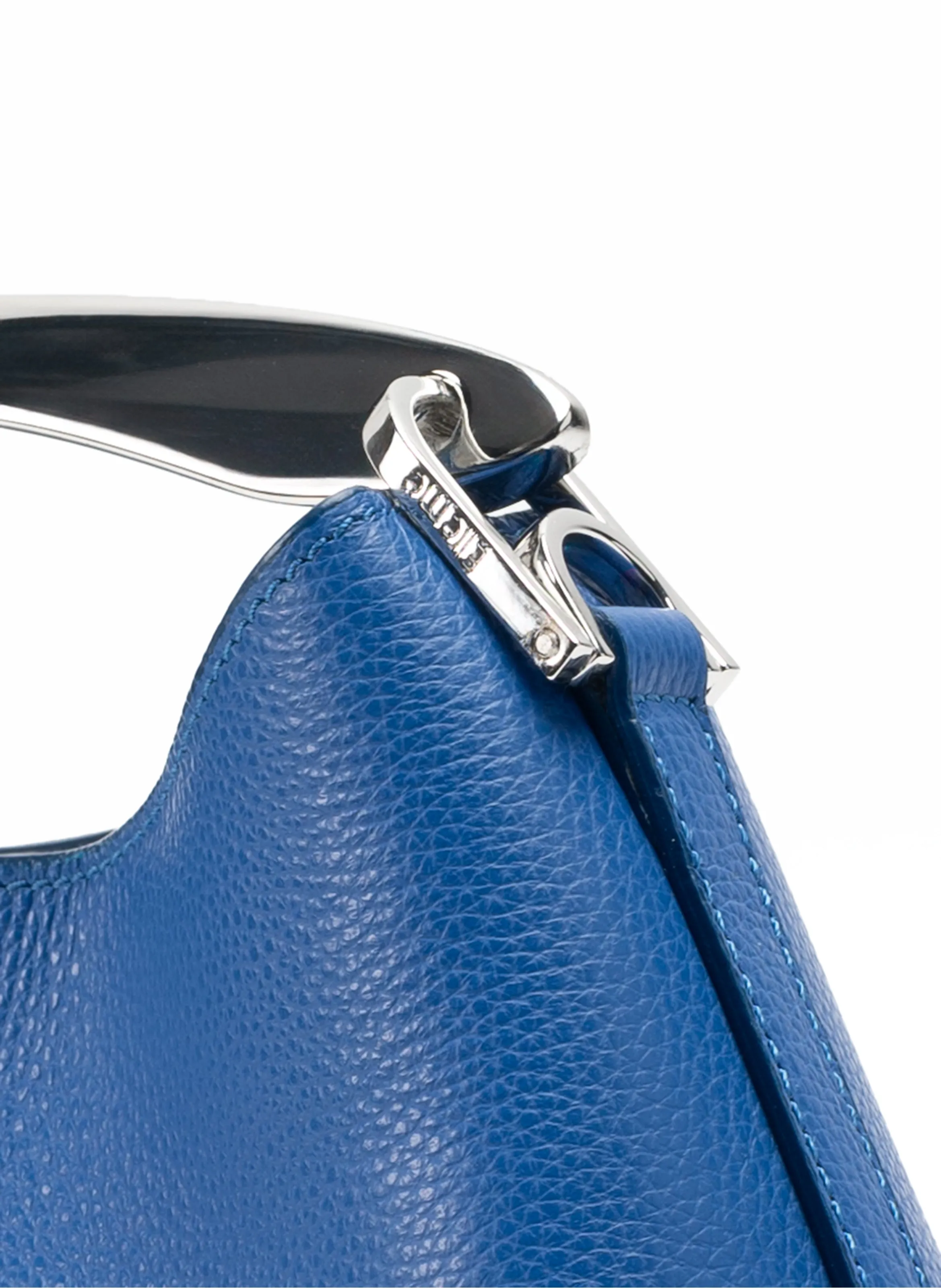Mini Boomerang Pebbled Leather Azure Blue - Silver sold by Elleme product image thumbnail 4